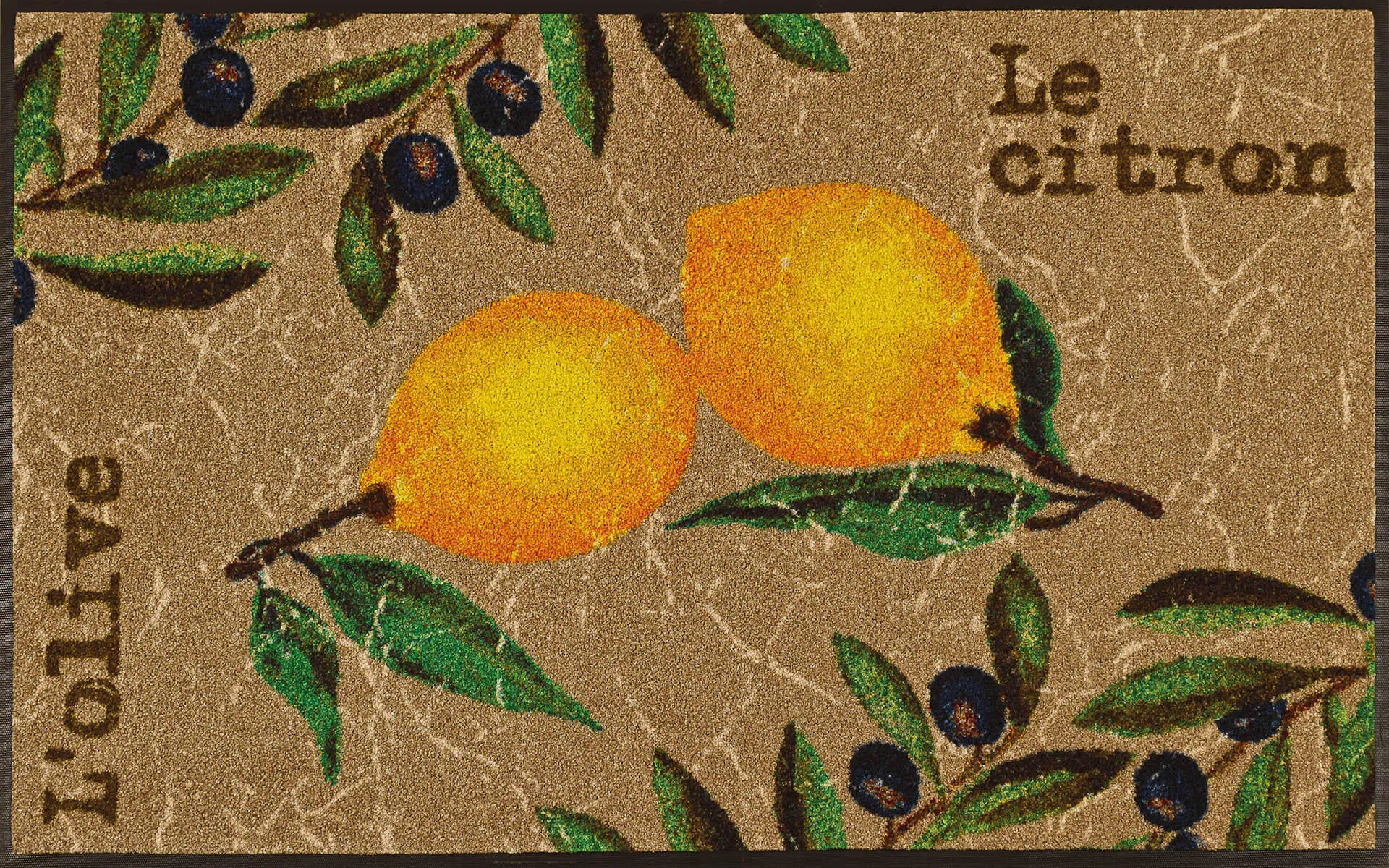 Fußmatte Le Citron, Wash & Dry Küchenmatte, 75 x 120 cm, Draufsicht