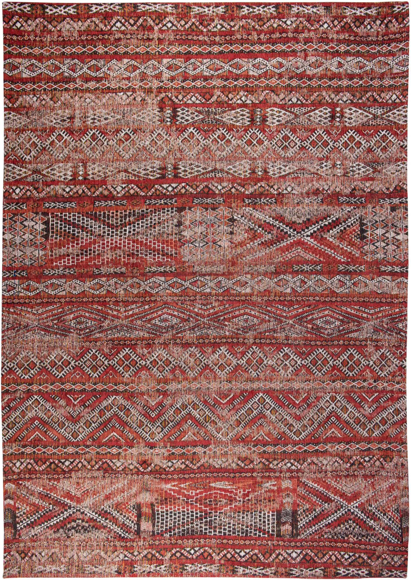 Flachgewebe Teppich Kilim, Baumwolle & Wolle, Fez Red, Draufsicht