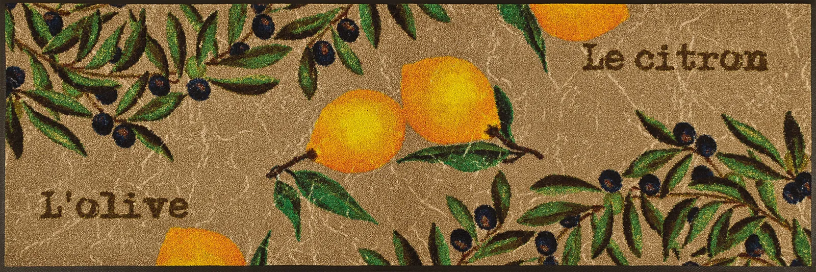 Fußmatte Le Citron, Wash & Dry Küchenmatte, 60 x 180 cm, Draufsicht