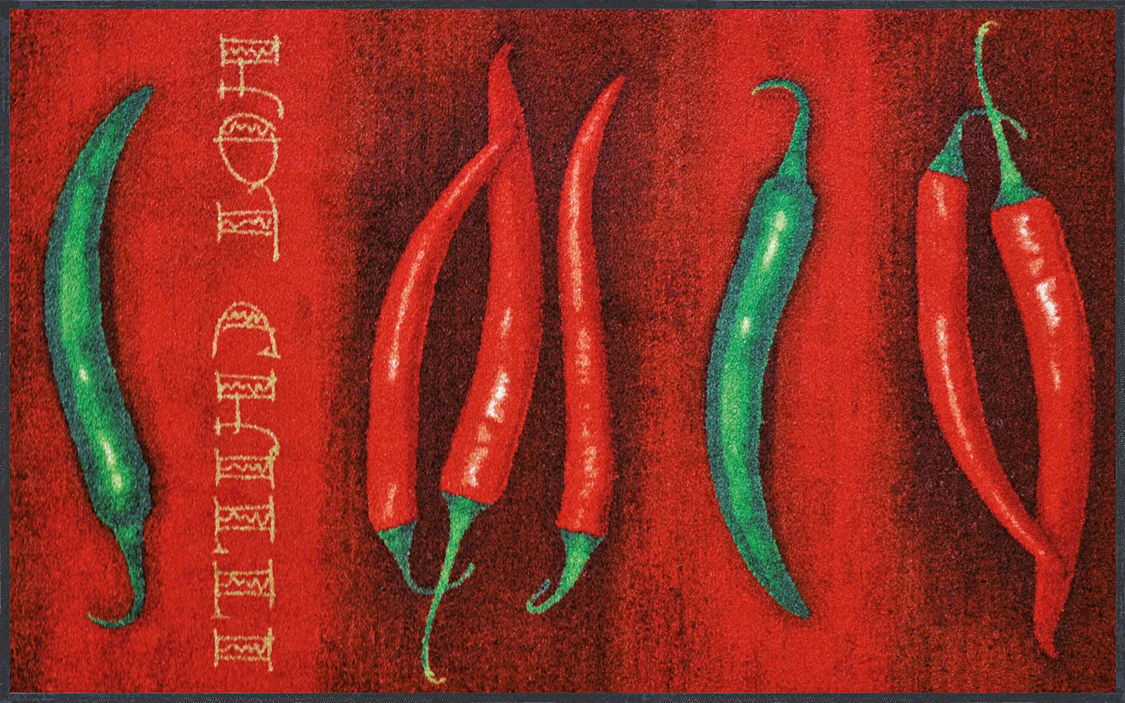 Küchenmatte Hot Chilli, Wash & Dry Design, 75 x 120 cm, Draufsicht
