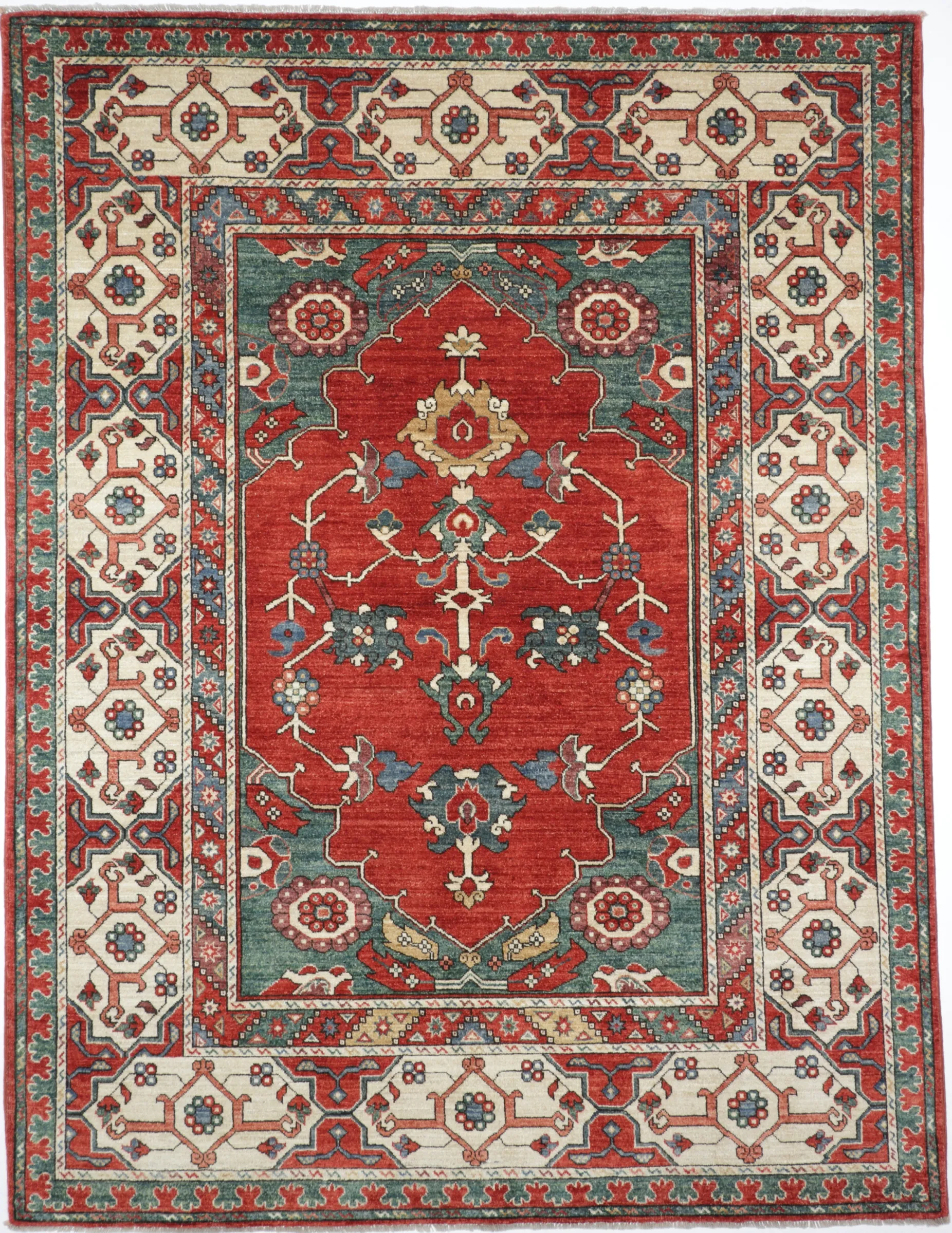 Orientteppich Treasures of the past 150 x 197 cm red/green/white Draufsicht