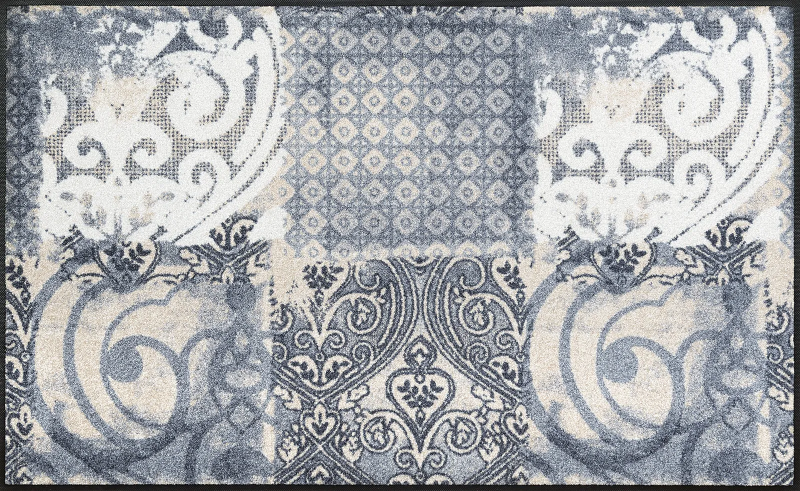 Fußmatte Arabesque, Wash & Dry Interior Design, grau/weiß, 75 x 120 cm, Draufsicht