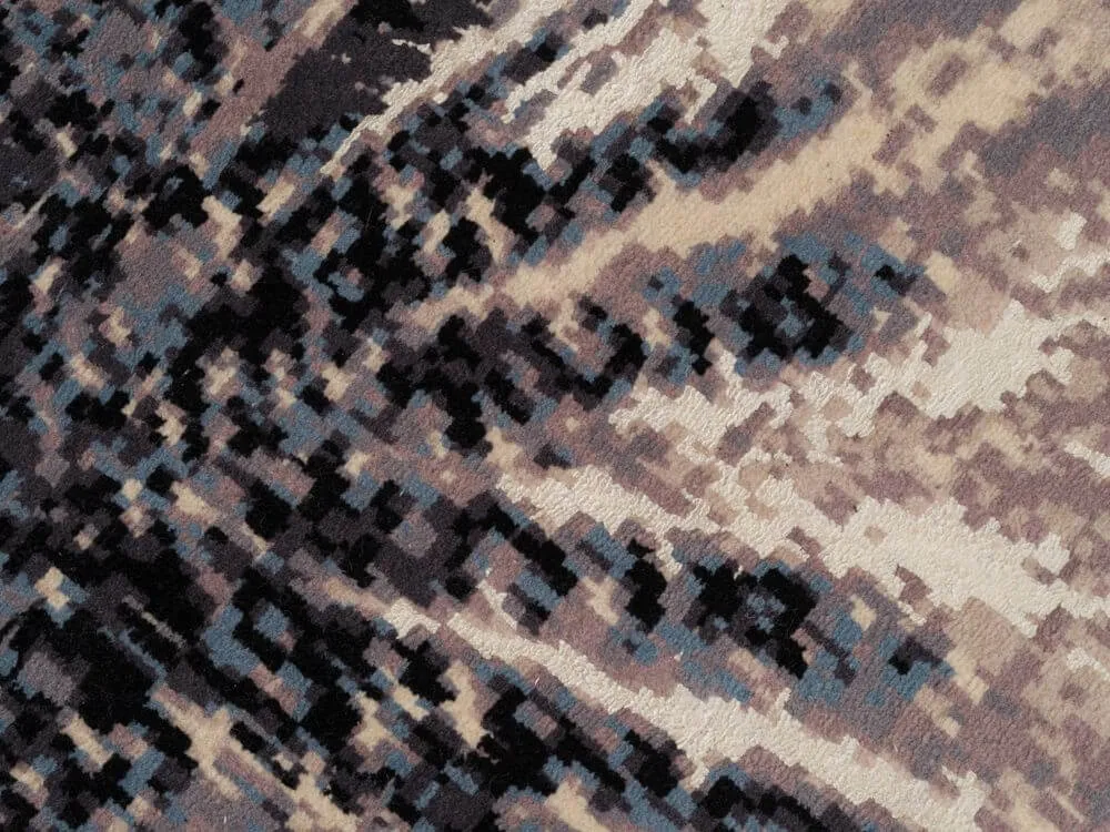 Stardust persischer Designerteppich, Wolle & Seide, mehrfarbig, 230x 295 cm, Detailansicht