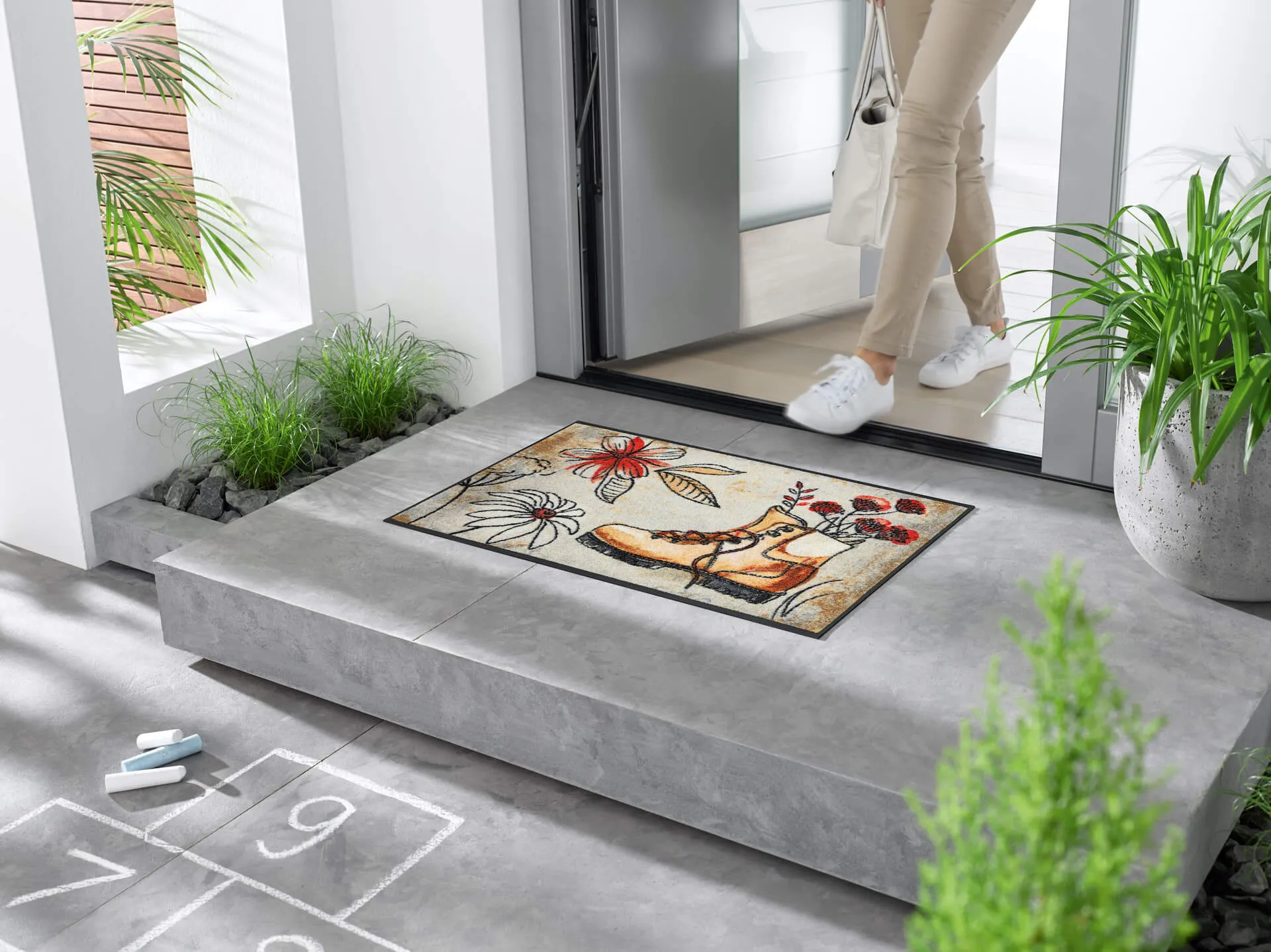 Fußmatte Walking Vibes, Wash & Dry Design, 050 x 075 cm, Mlieubild