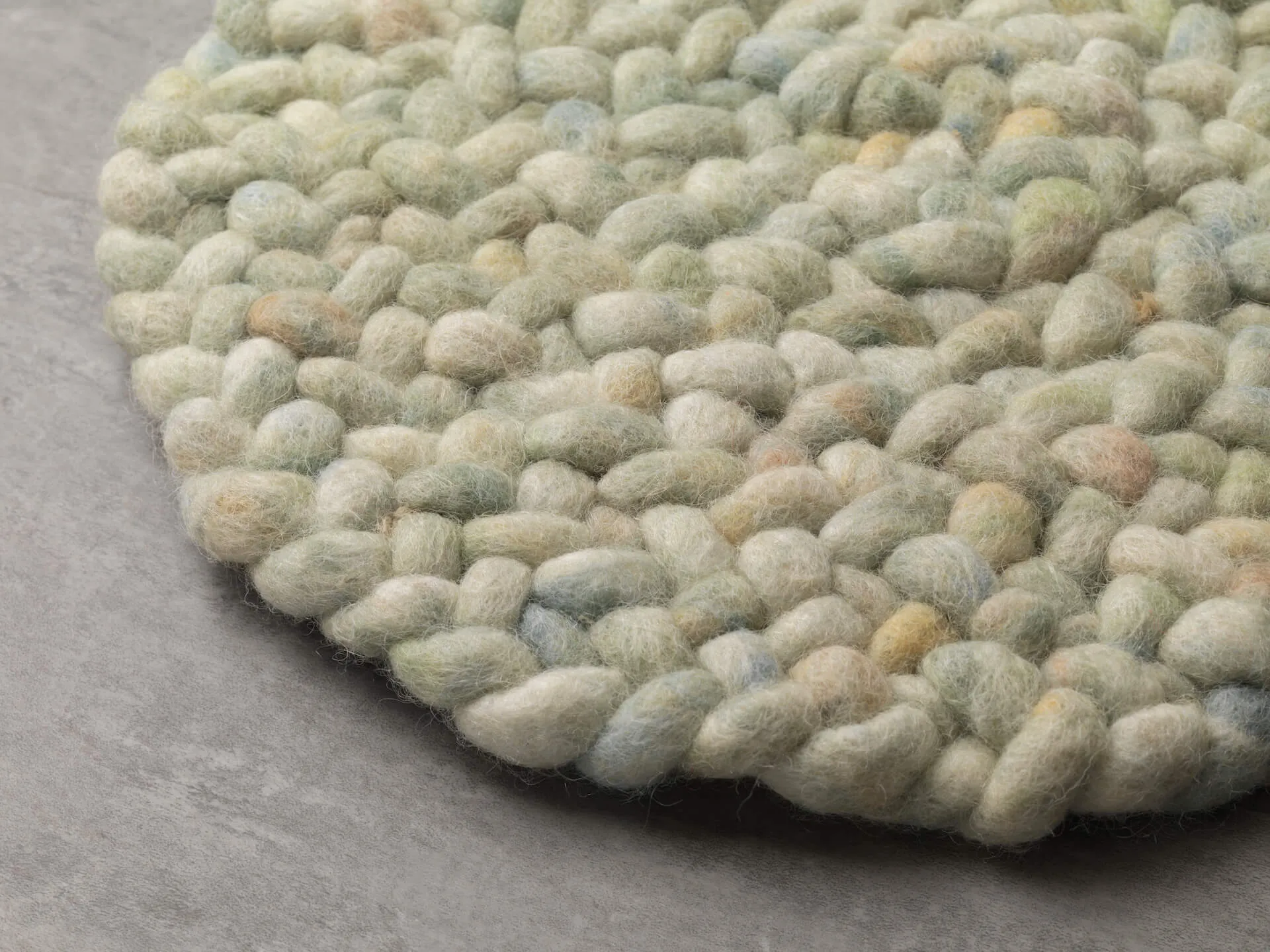 Paulig Handwebteppich Salsa Jameica, rund, Schurwolle, Farbe 442, Detailansicht