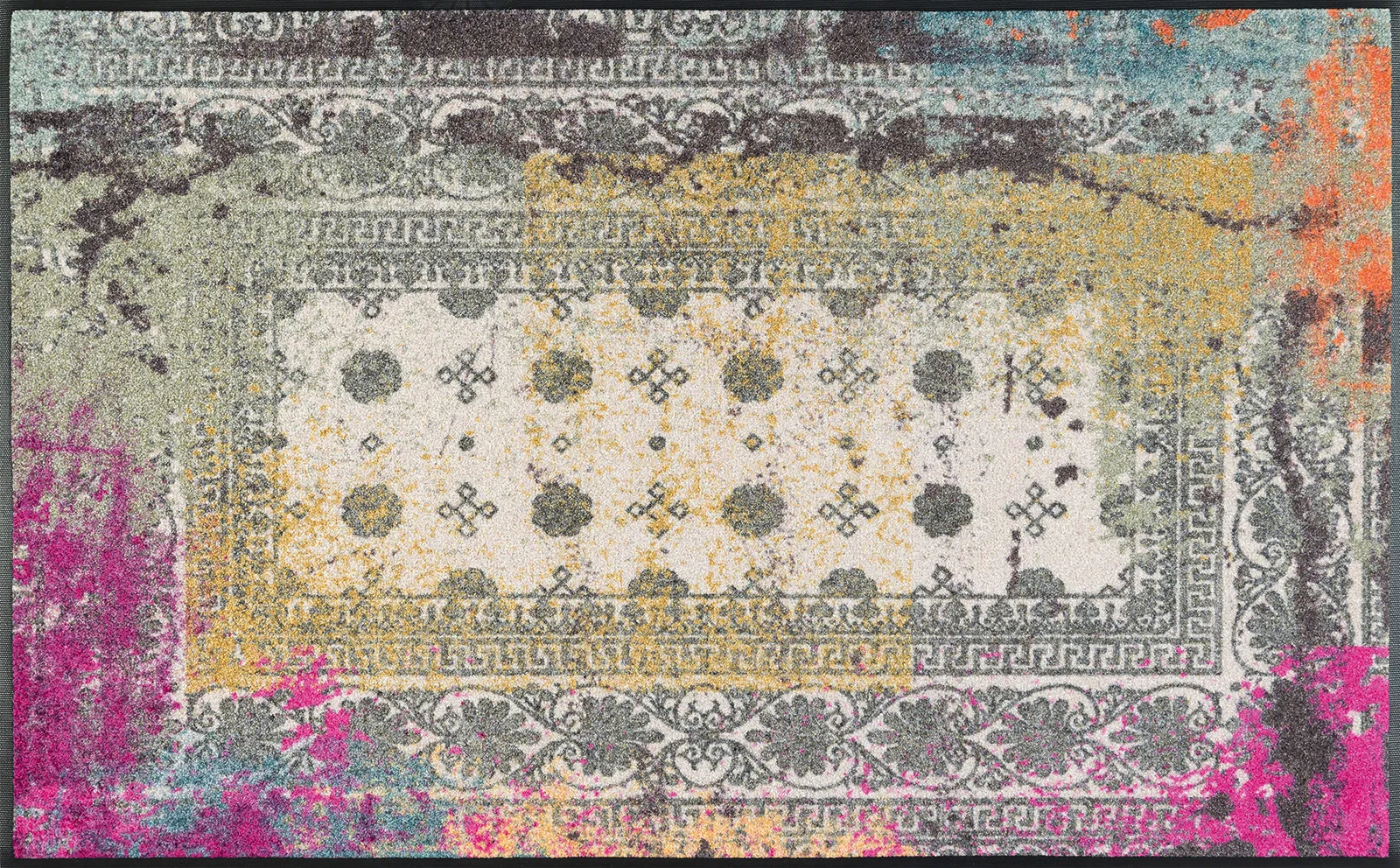 Fußmatte Taza pink, wash & dry Designmatte im Vintage-Look, 075 x 120 cm, Draufsicht