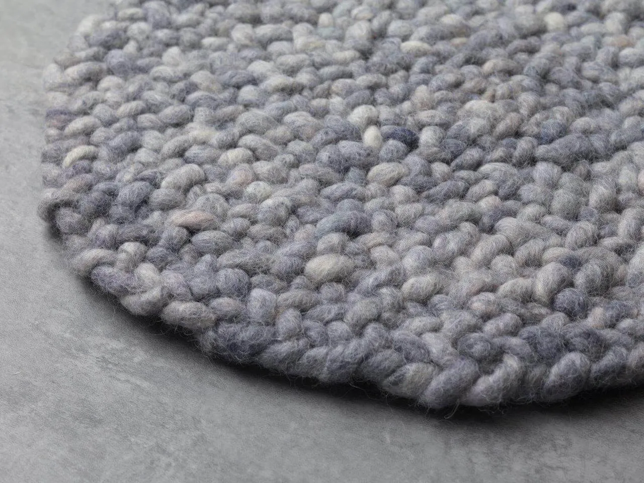Handwebteppich Salsa Tortuga, rund, Schurwolle, Farbe 495, Detailansicht