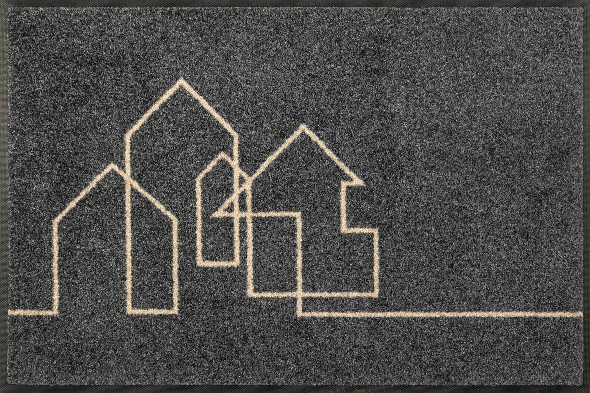Fußmatte Linestreet, Wash & Dry Design, grau/beige, 050 x 075 cm, Draufsicht
