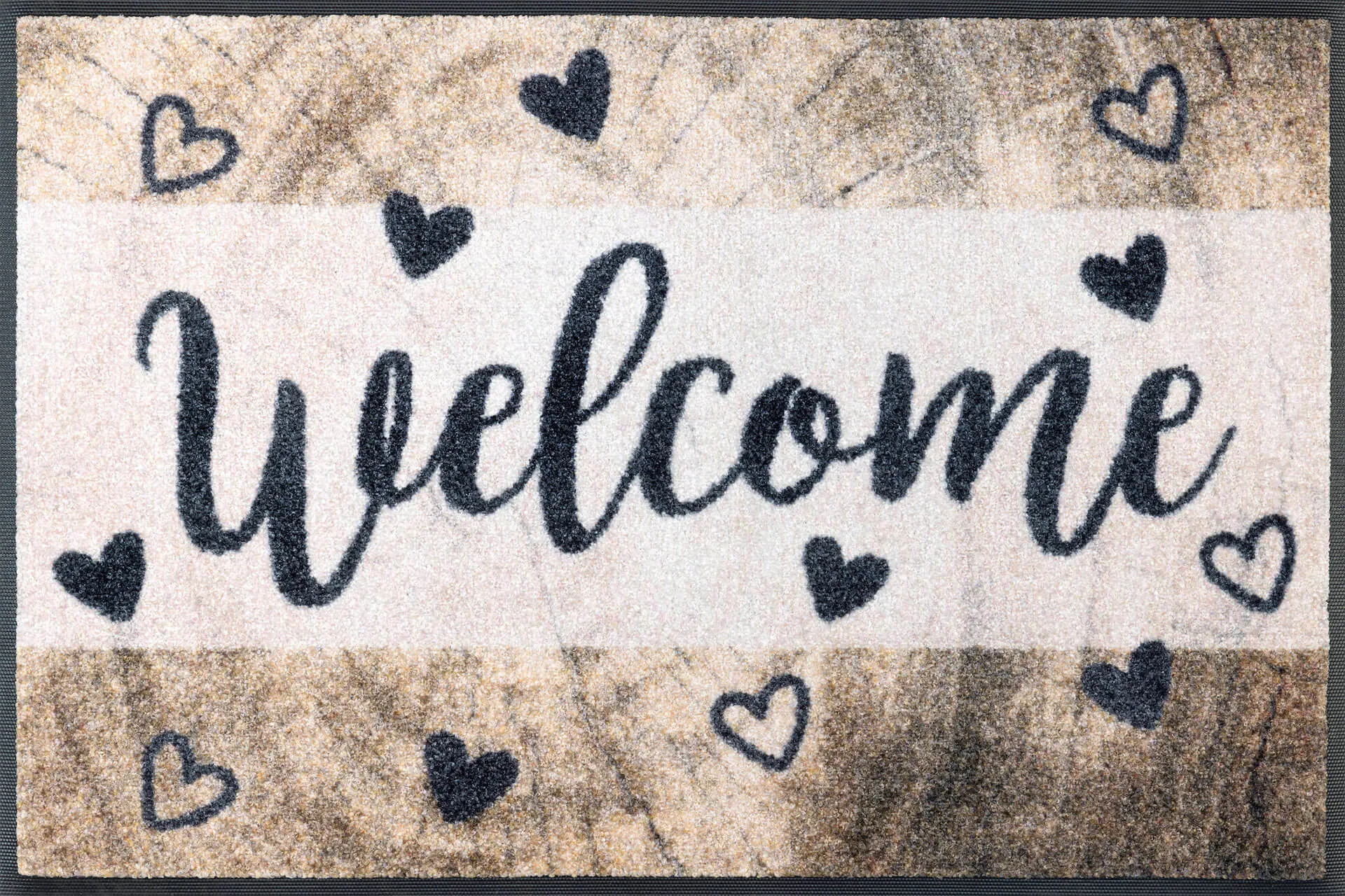 Fussmatte Wooden Welcome, Wash & Dry, 050 x 075 cm, Draufsicht