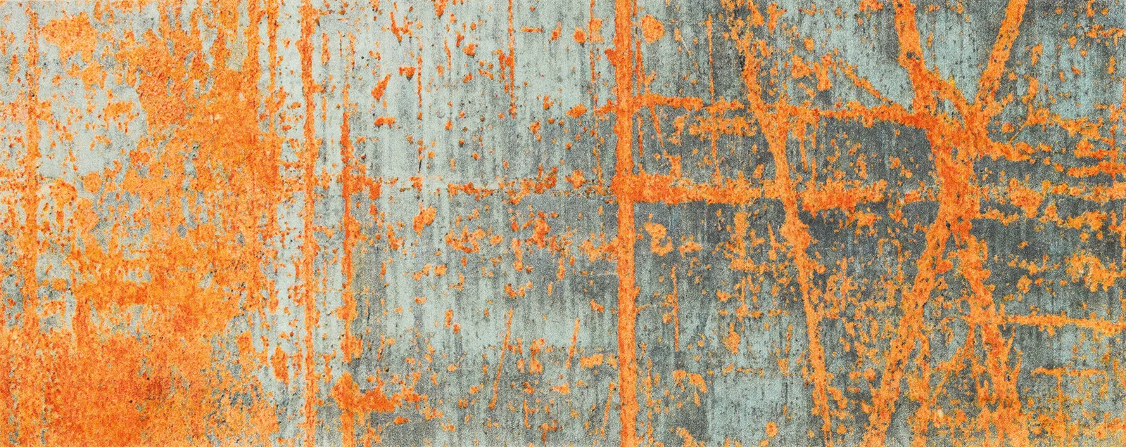 Sauberlaufmatte Rustic, abstraktes Design, orange/grau, Runner, Draufsicht