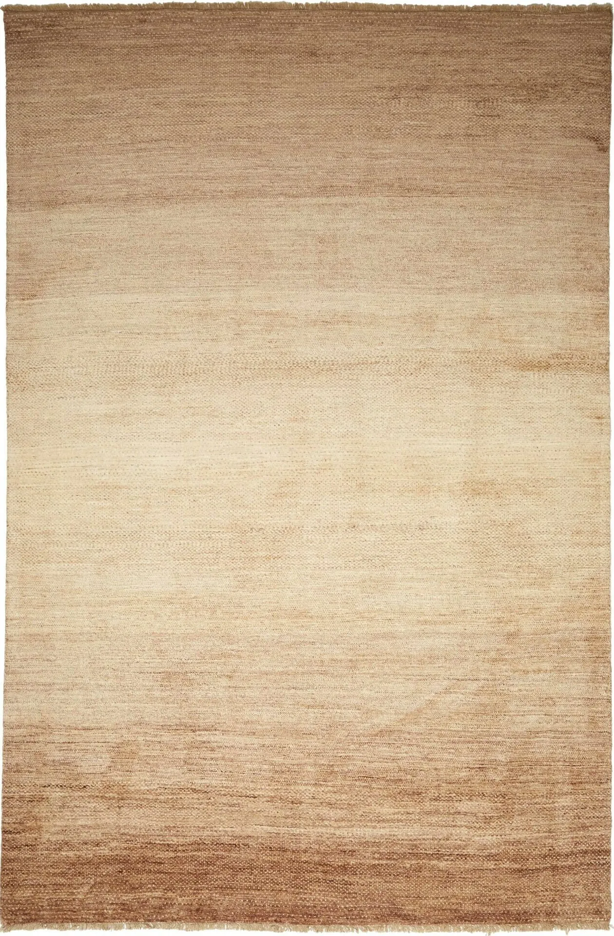 Afghanteppich Shayan, handgeknüpft aus Schurwolle, beige/braun, 197 x 296 cm, Draufsicht