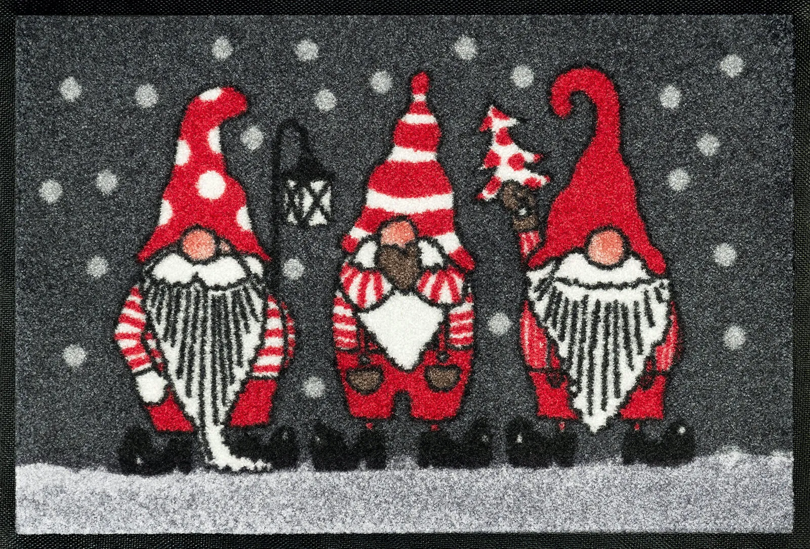 Fußmatte Winterzwerge, winterliche Sauberlaufmatte, 040 x 060 cm, Draufsicht