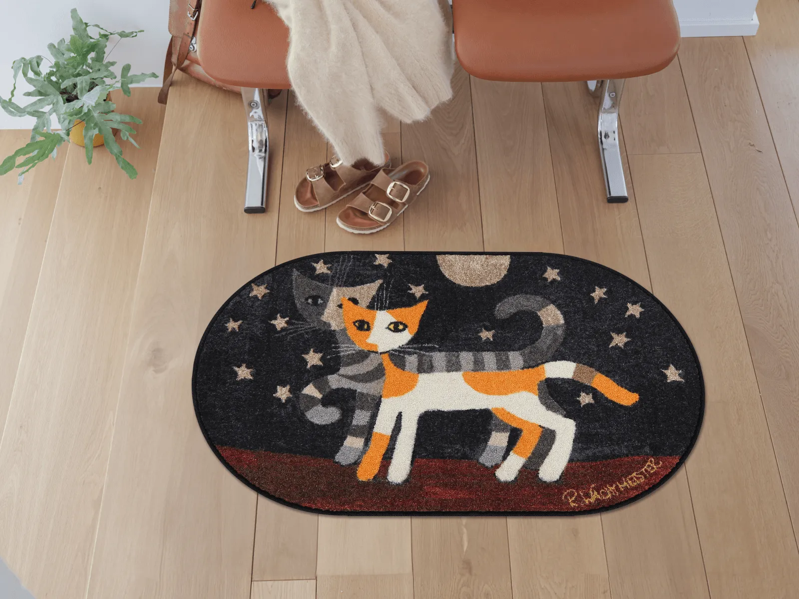 Fußmatte Macchiolina e Tigrotte oval, Wachtmeister Lifestyle, 060 x 100 cm, Interieurbild