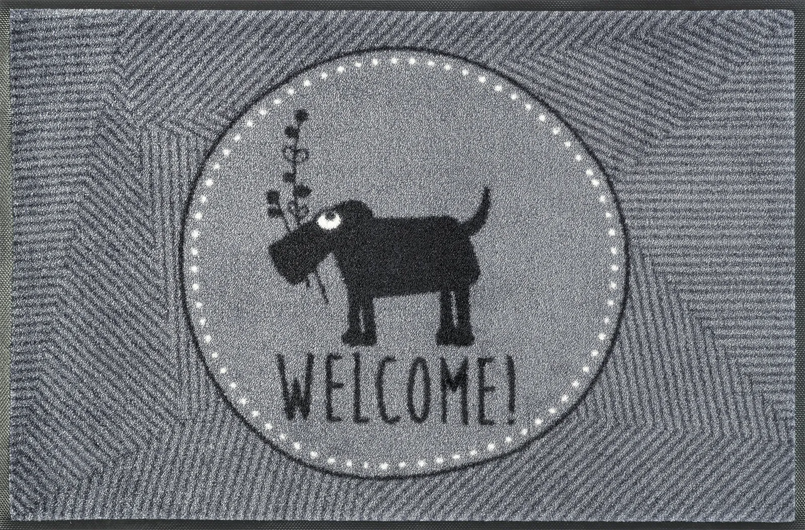 Fußmatte Herr Just- Welcome!, wash & dry Designmatte, 50 x 75 cm, Draufsicht