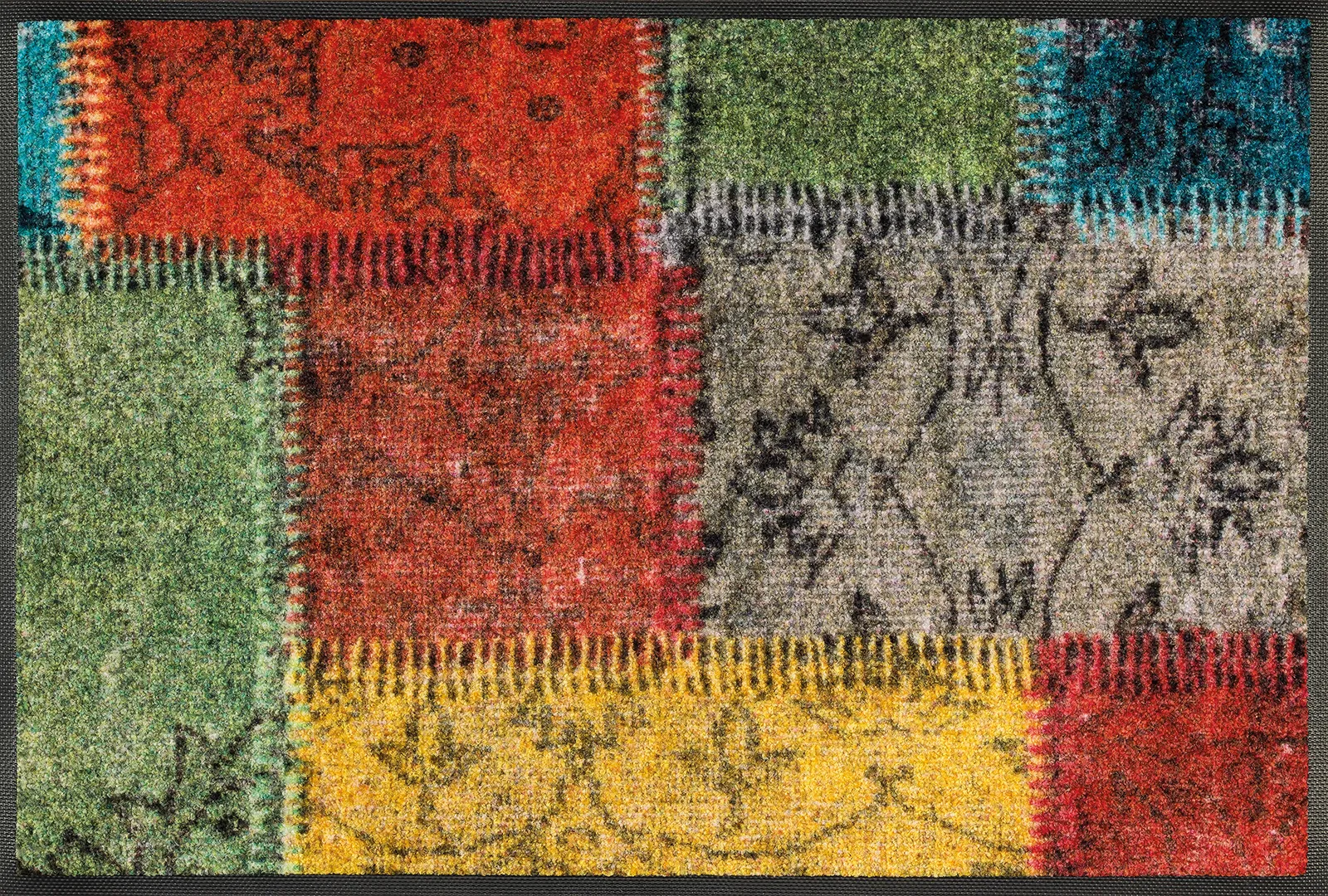 Fußmatte in Patchwork-Optik, Wash & Dry Desgn, mehrfarbig, 050 x 075 cm, Draufsicht