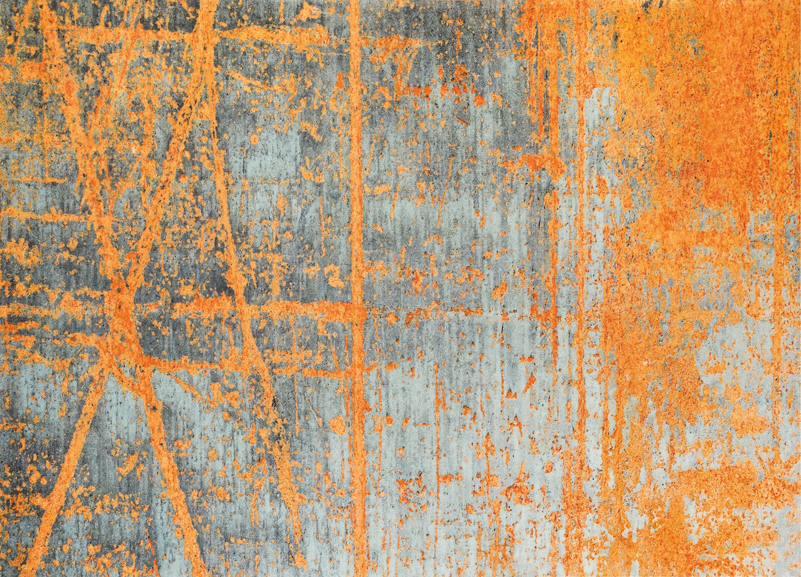 Sauberlaufmatte Rustic, abstraktes Design, orange/grau, 170 x 240 cm Draufsicht
