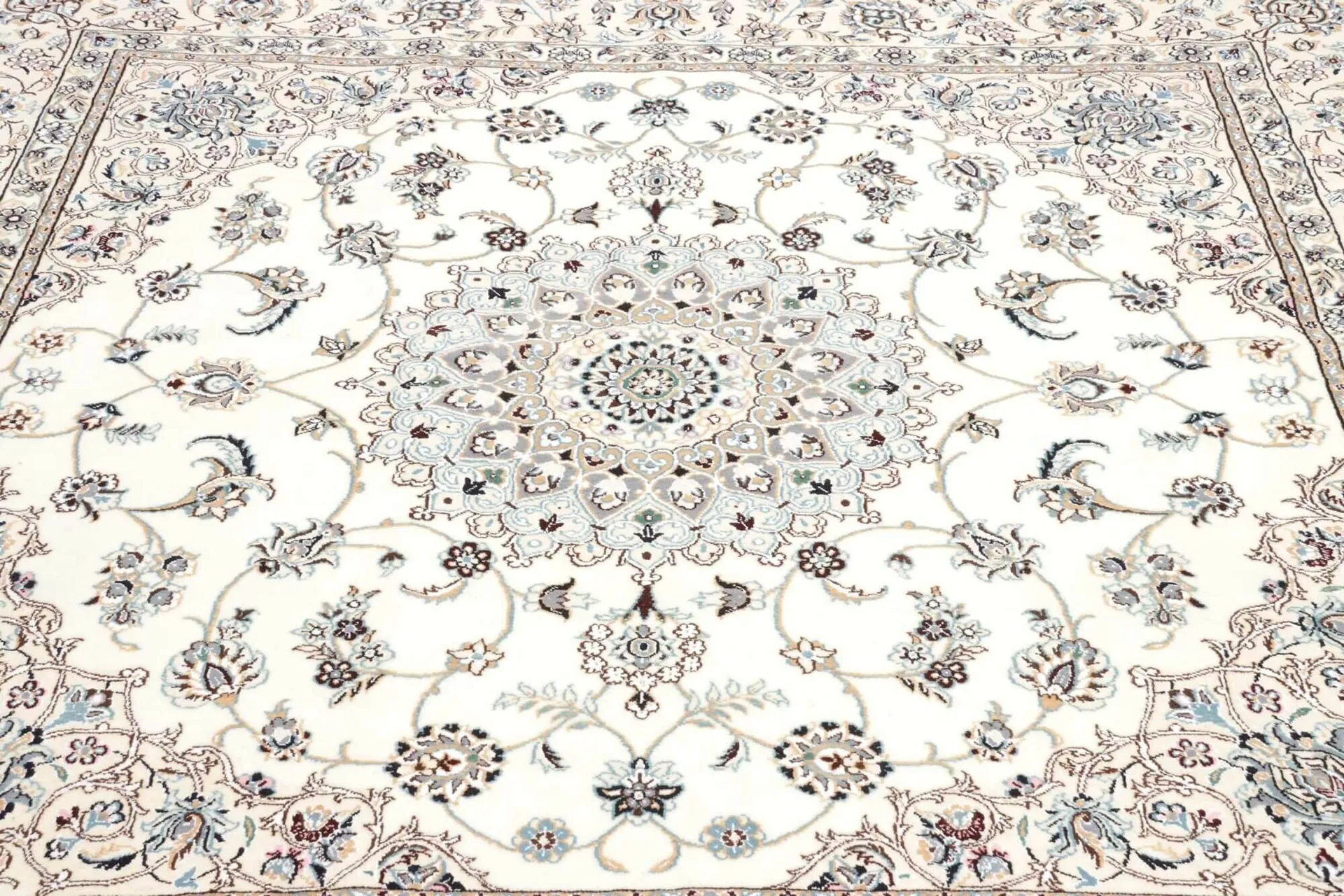 Nain Teppich Beige, 9 LA Knüpfung, Schurwolle, 203 x 211 cm, Detailansicht