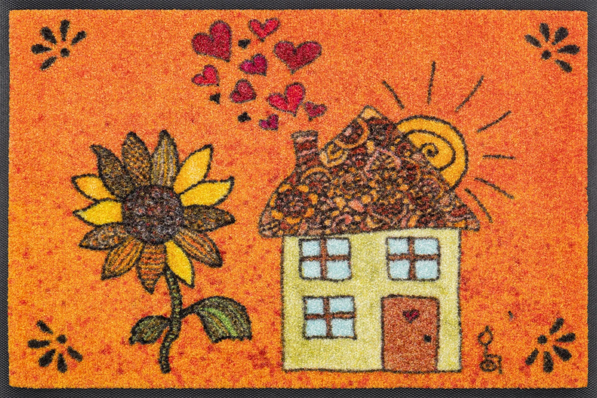Fußmatte Sonnenhaus, Design Rollin' Art, Wash & Dry Kollektion, 40 x 60 cm, Draufsicht