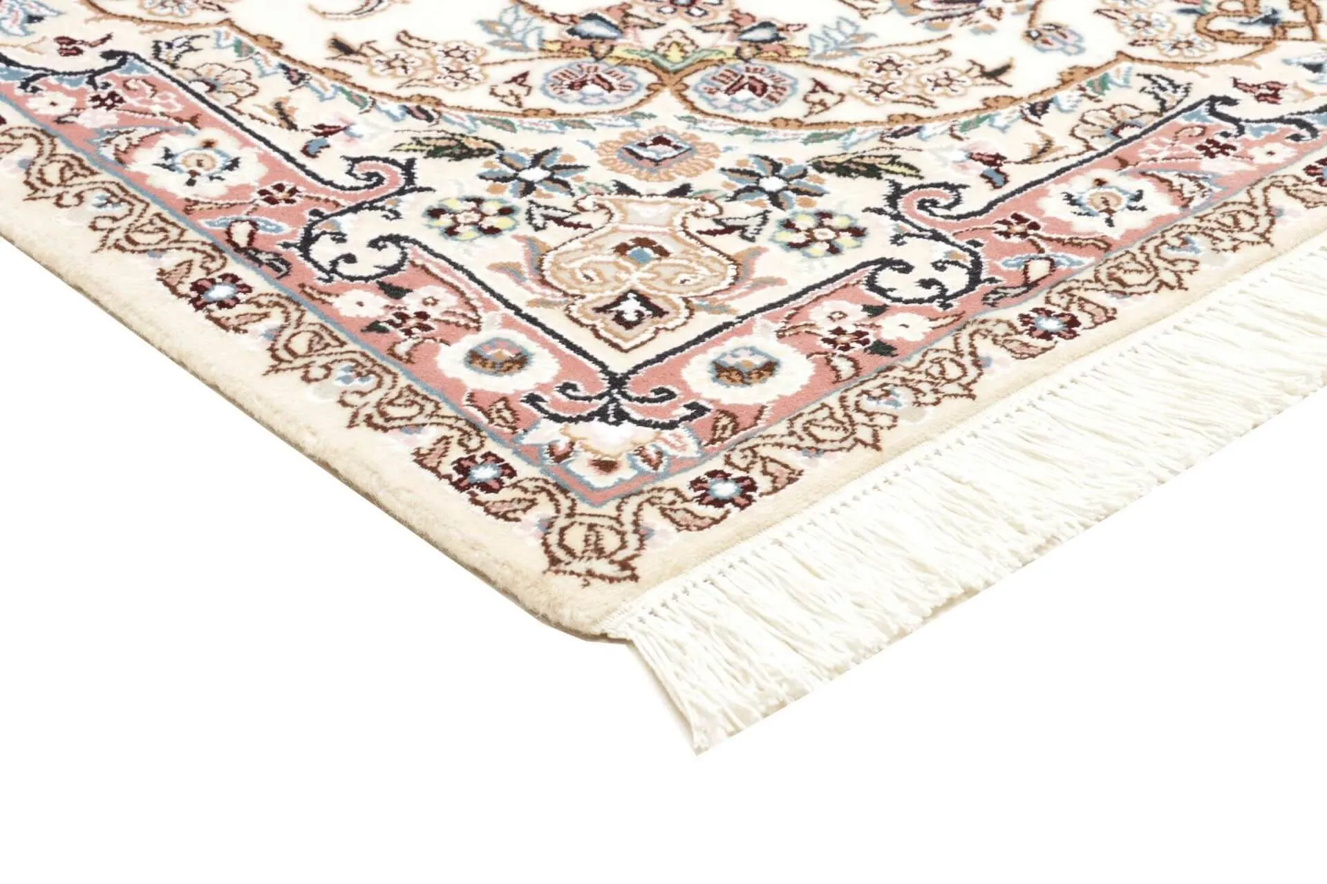 Nain Teppich, 9 LA Knüpfung, Schurwolle, 105 x 154 cm, Detailansicht