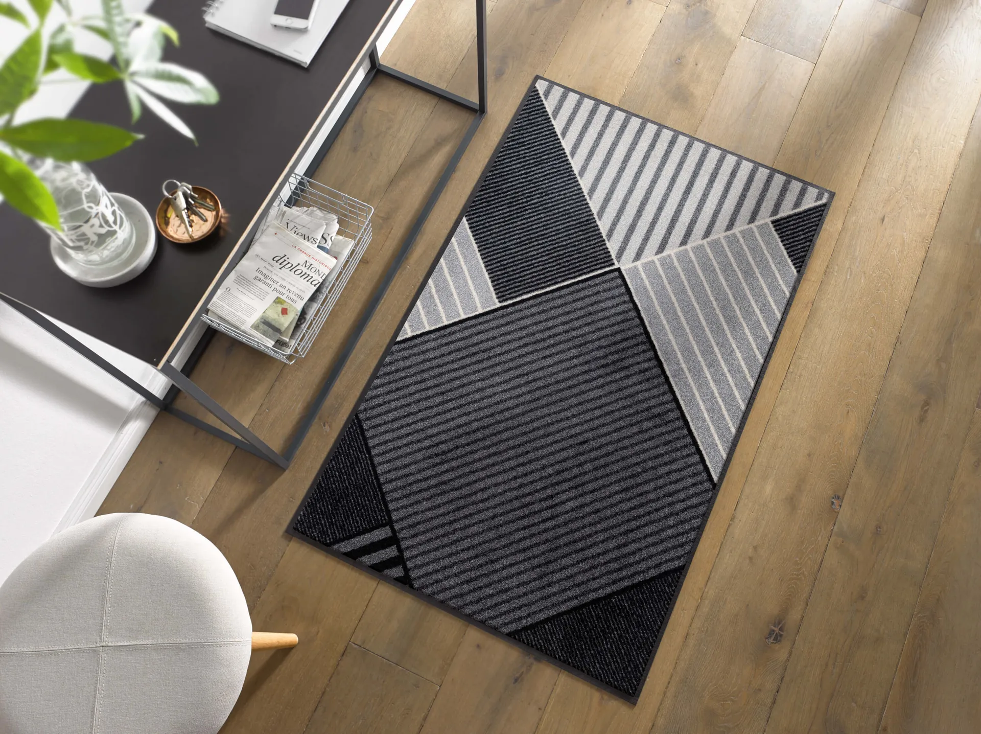 Fußmatte Straight in Blocks, Wash & Dry Design, 075 x 120 cm, mehrfarbig, Interieurbild