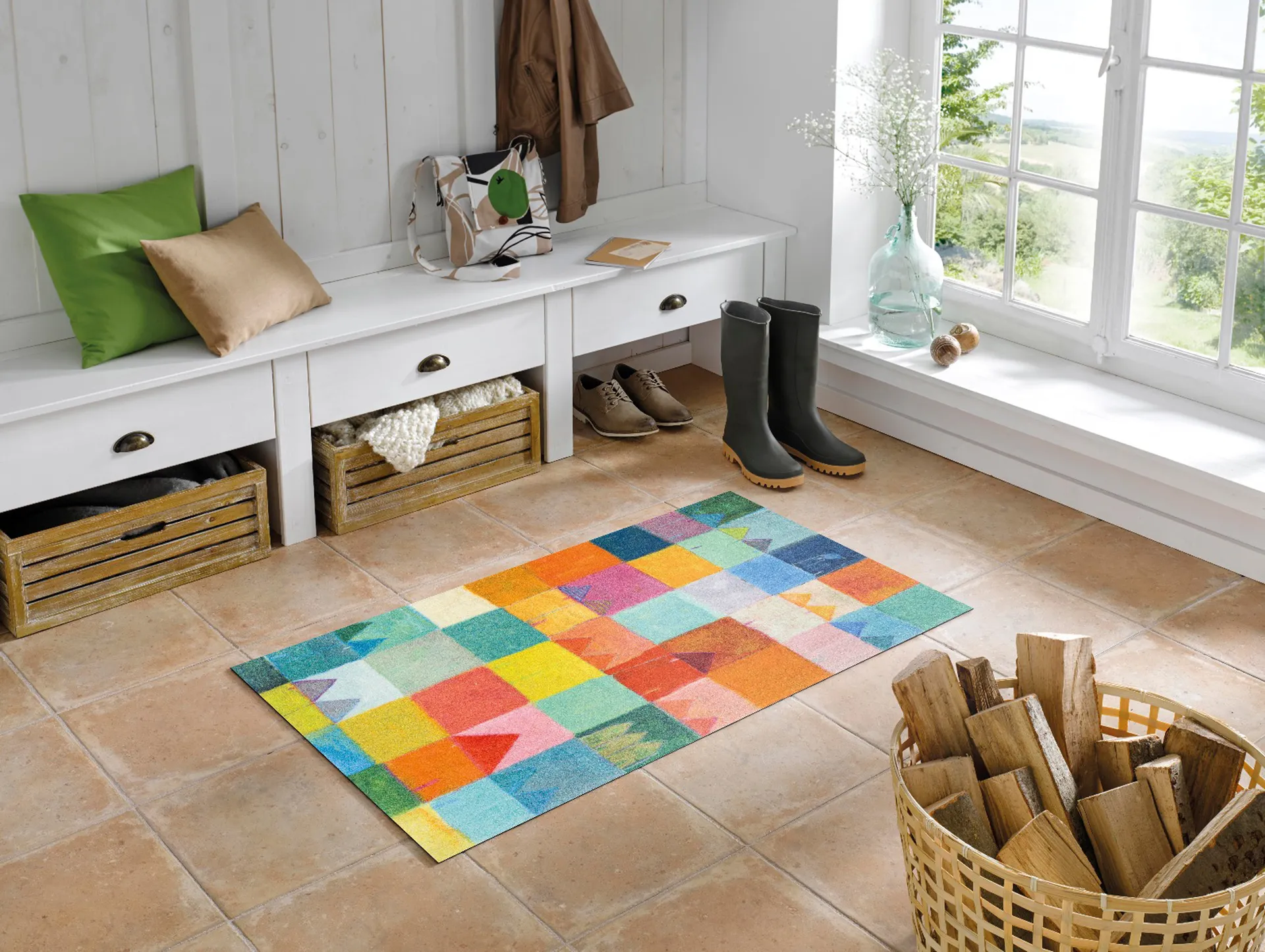 Fußmatte Sonnenstadt, randlos