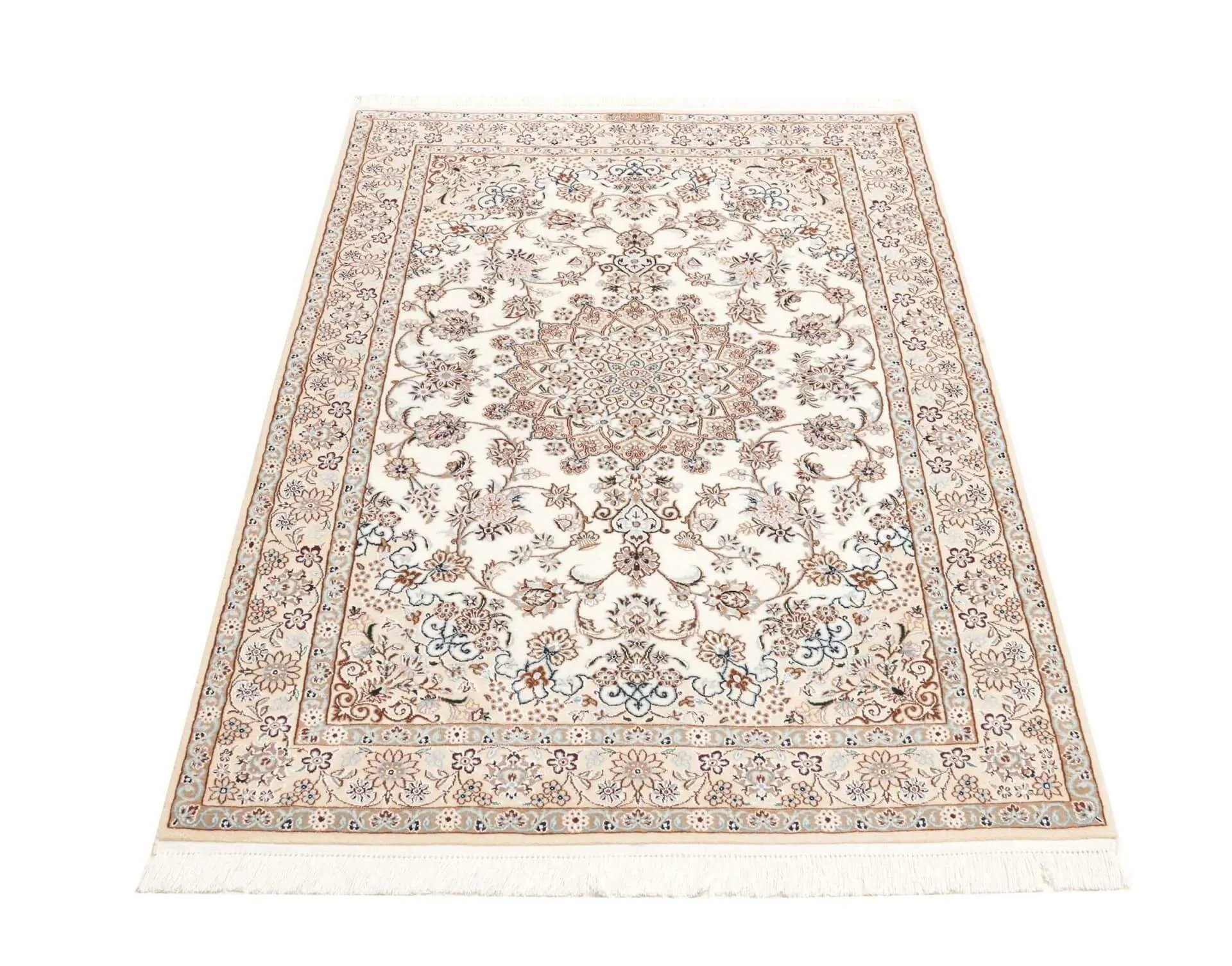 Nain Teppich Brücke, 6 LA Knüpfung, Wolle, 100 x 144 cm, Frontalansicht