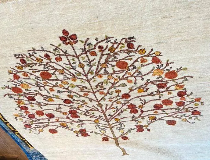 Persischer Gabbeh Pomegranate Tree of Life 9, 153 x 201 cm, Nahaufnahme