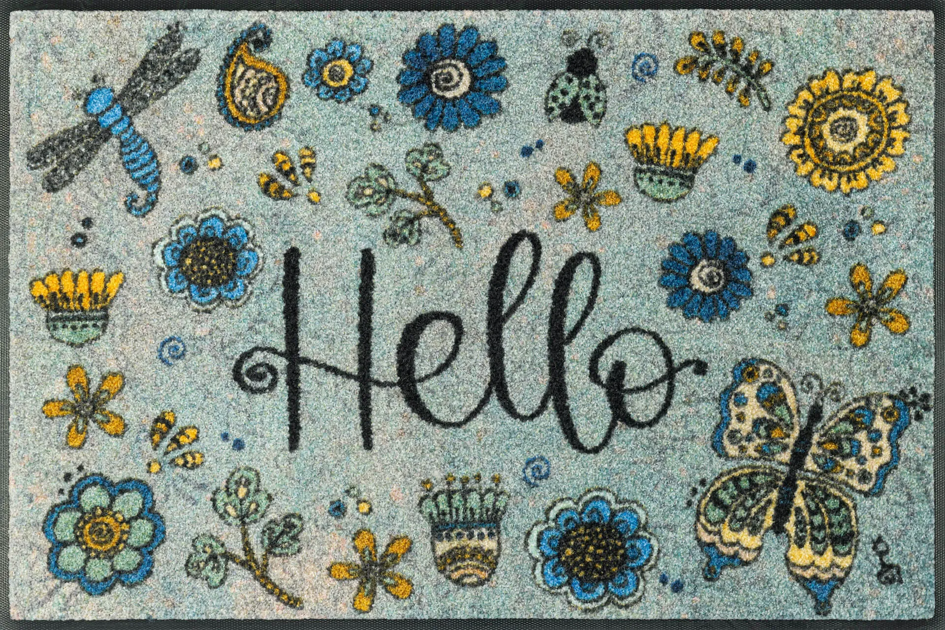 Hello-Flowers_50x75cm_02_9010216070842_DRAUFSICHT_kl Fußmatte Hello Flowers, Wash & Dry Design, 050 x 075 cm, Draufsicht