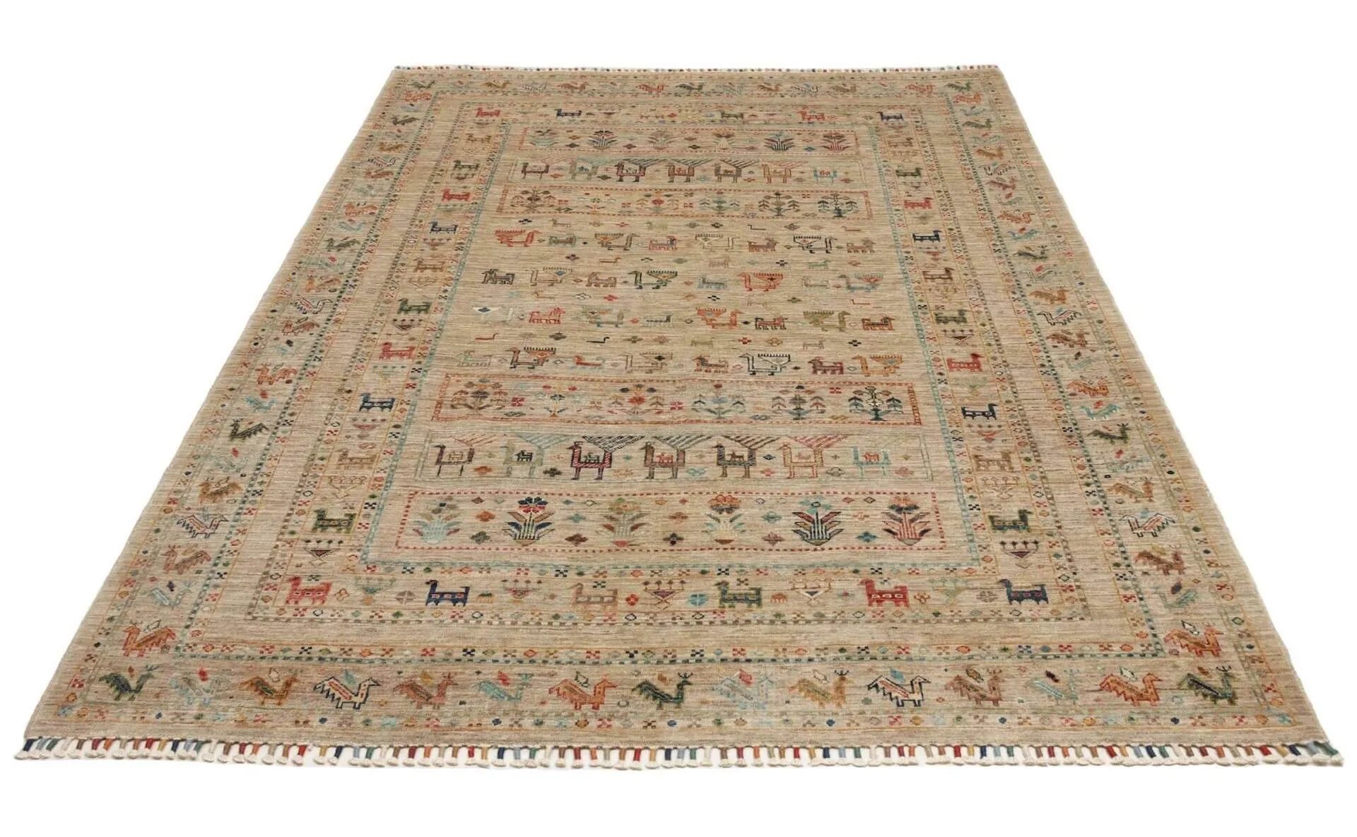 Afghanteppich Rubin Grey, reine Schurwolle, handgeknüpft, 171 x 231, cm, Komplettansicht