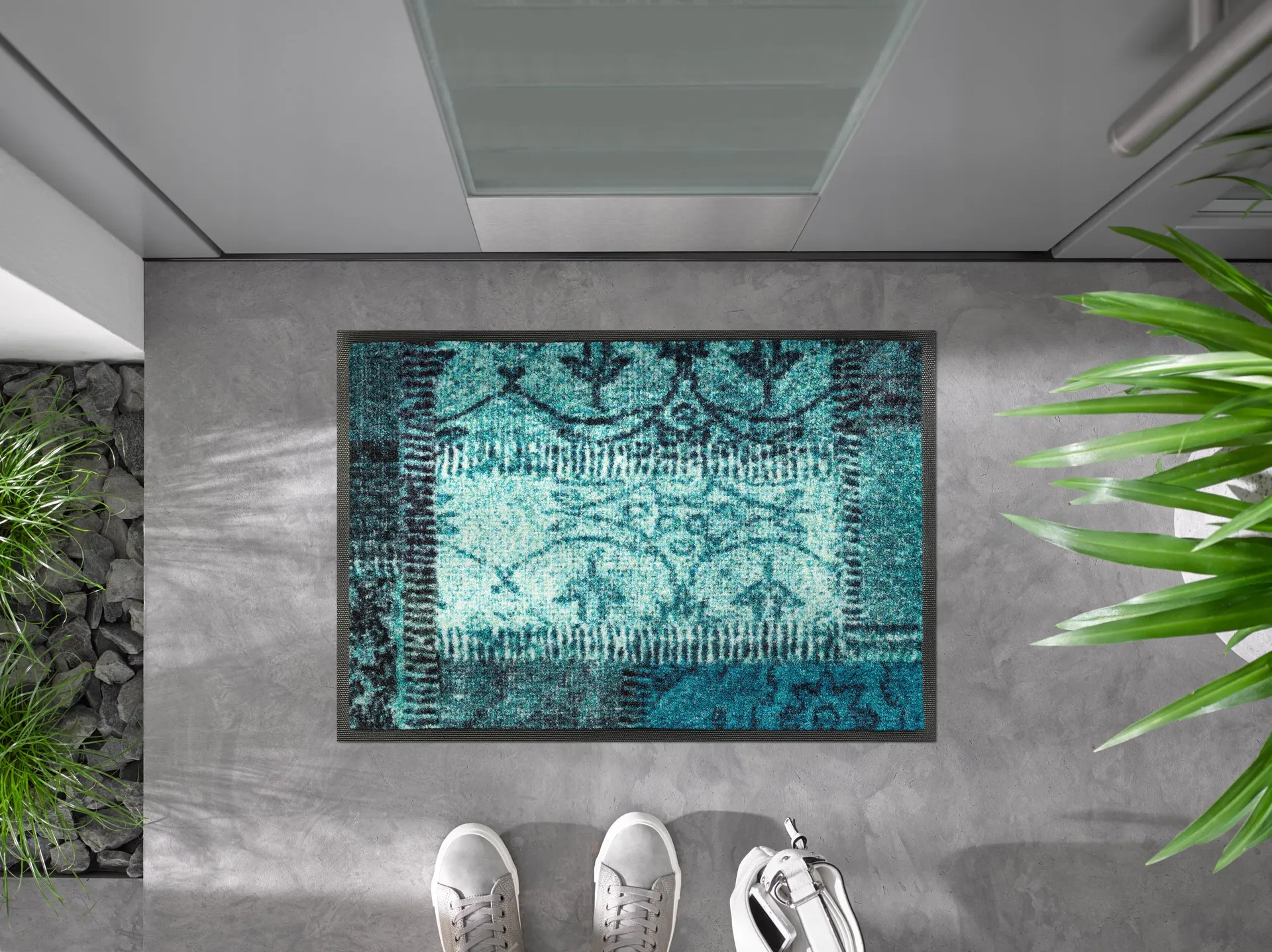 Fußmatte Vintage Patches türkis