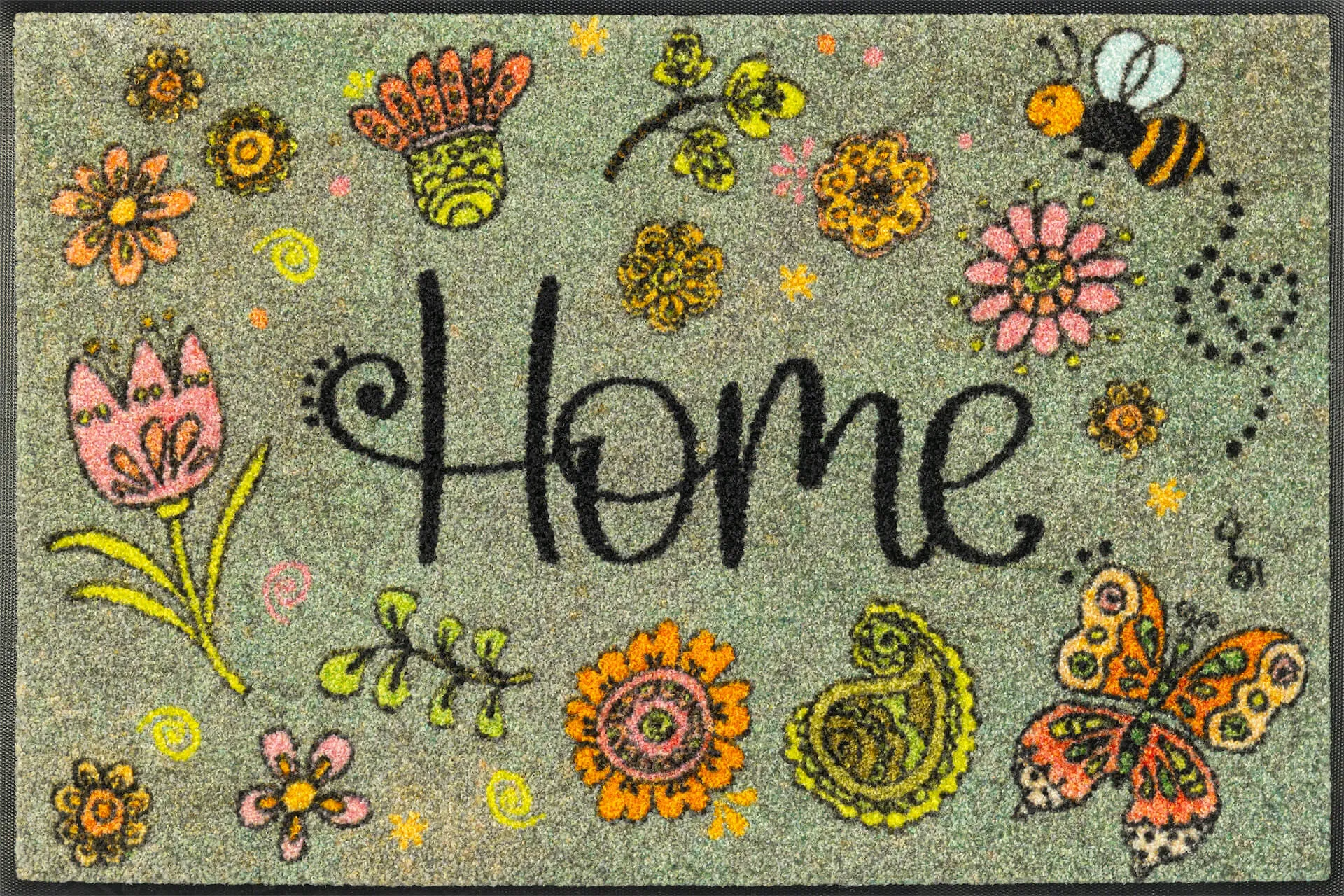 Fußmatte Lovely Home, Wash & Dry Design, mehrfarbig, 050 x 075 cm, Draufsicht