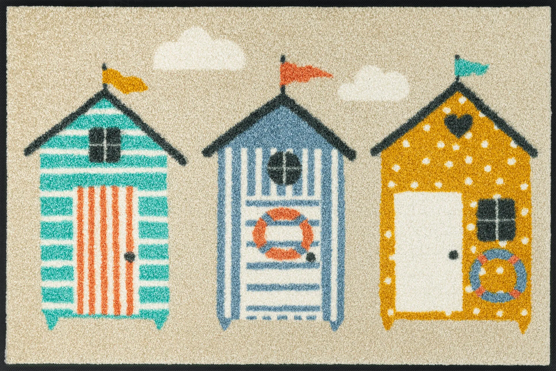 Fußmatte Beachhut, Wash & Dry Design, 050 x 075 cm, mehrfarbig, Draufsicht