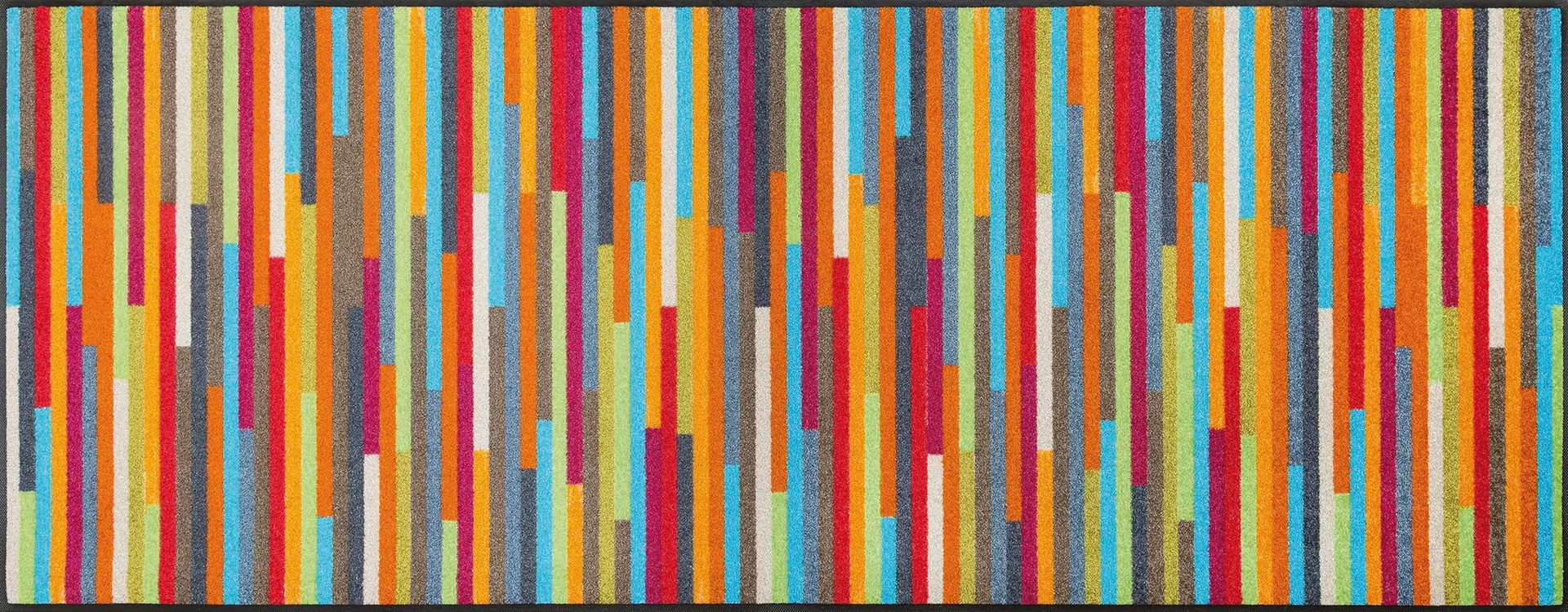 Fußmatte Mikado Stripes, wash & dry Design, mehrfarbig, 075 x 190 cm, Draufsicht