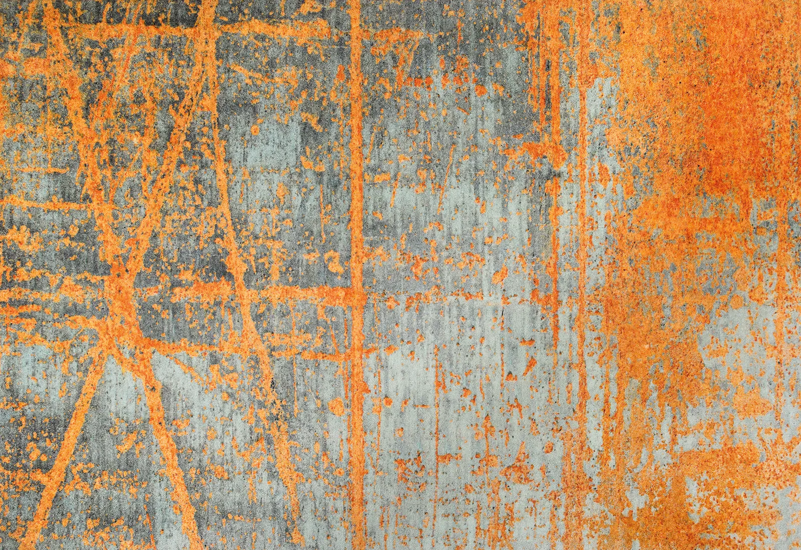 Sauberlaufmatte Rustic, abstraktes Design, orange/grau, 140 x 200 cm Draufsicht