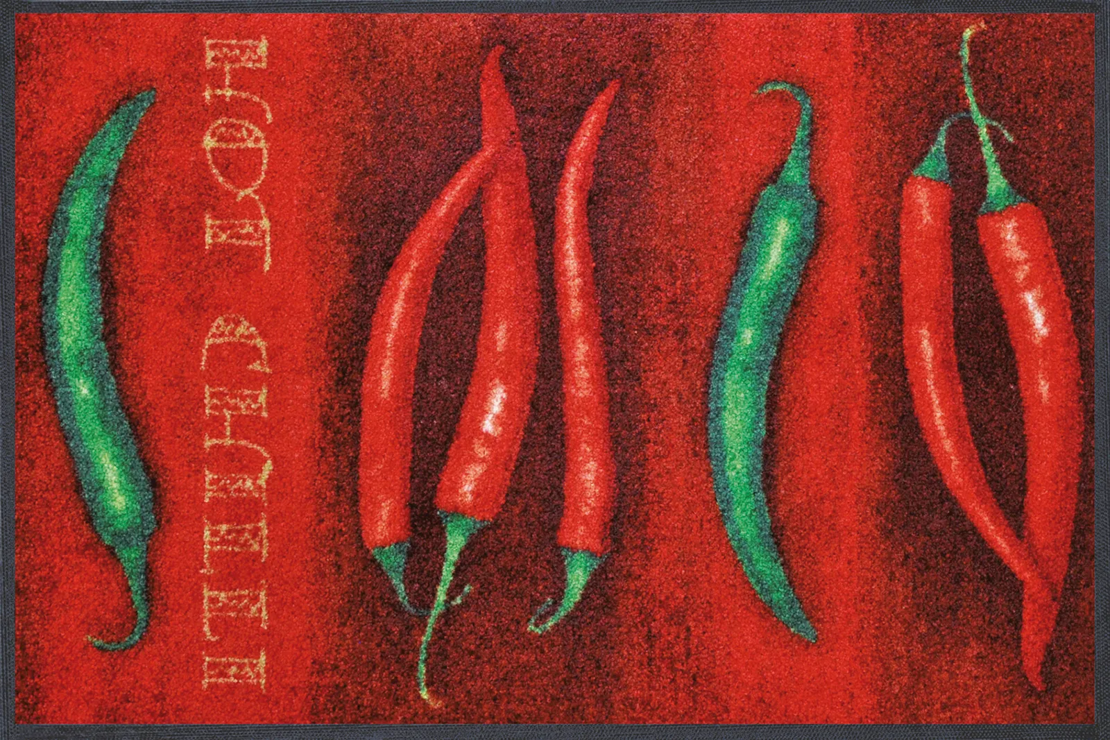 Küchenmatte Hot Chilli, Wash & Dry Design, 50 x 75 cm, Draufsicht