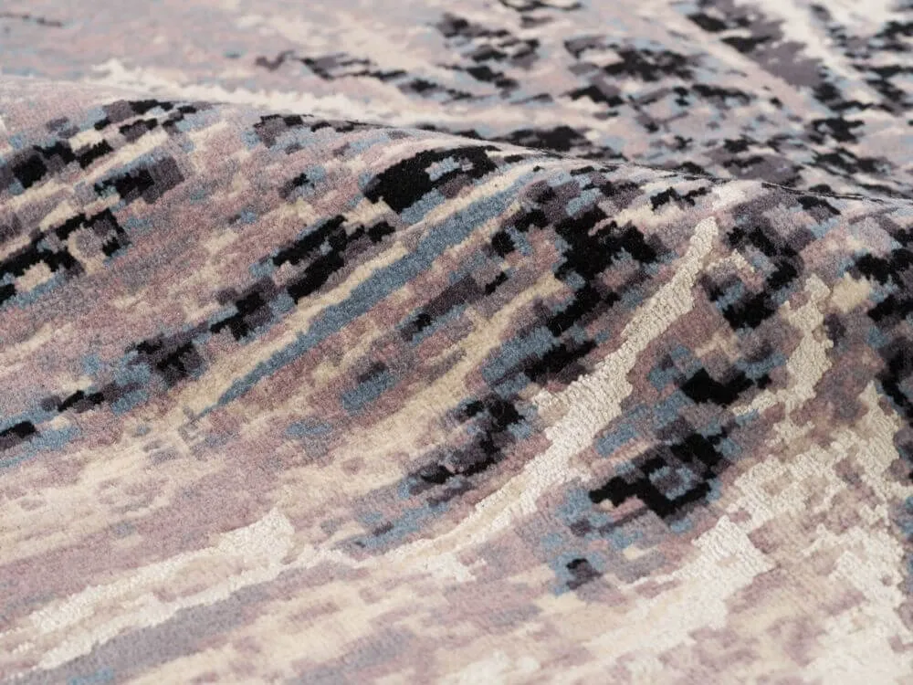 Stardust persischer Designerteppich, Wolle & Seide, mehrfarbig, 230x 295 cm, Detailansicht