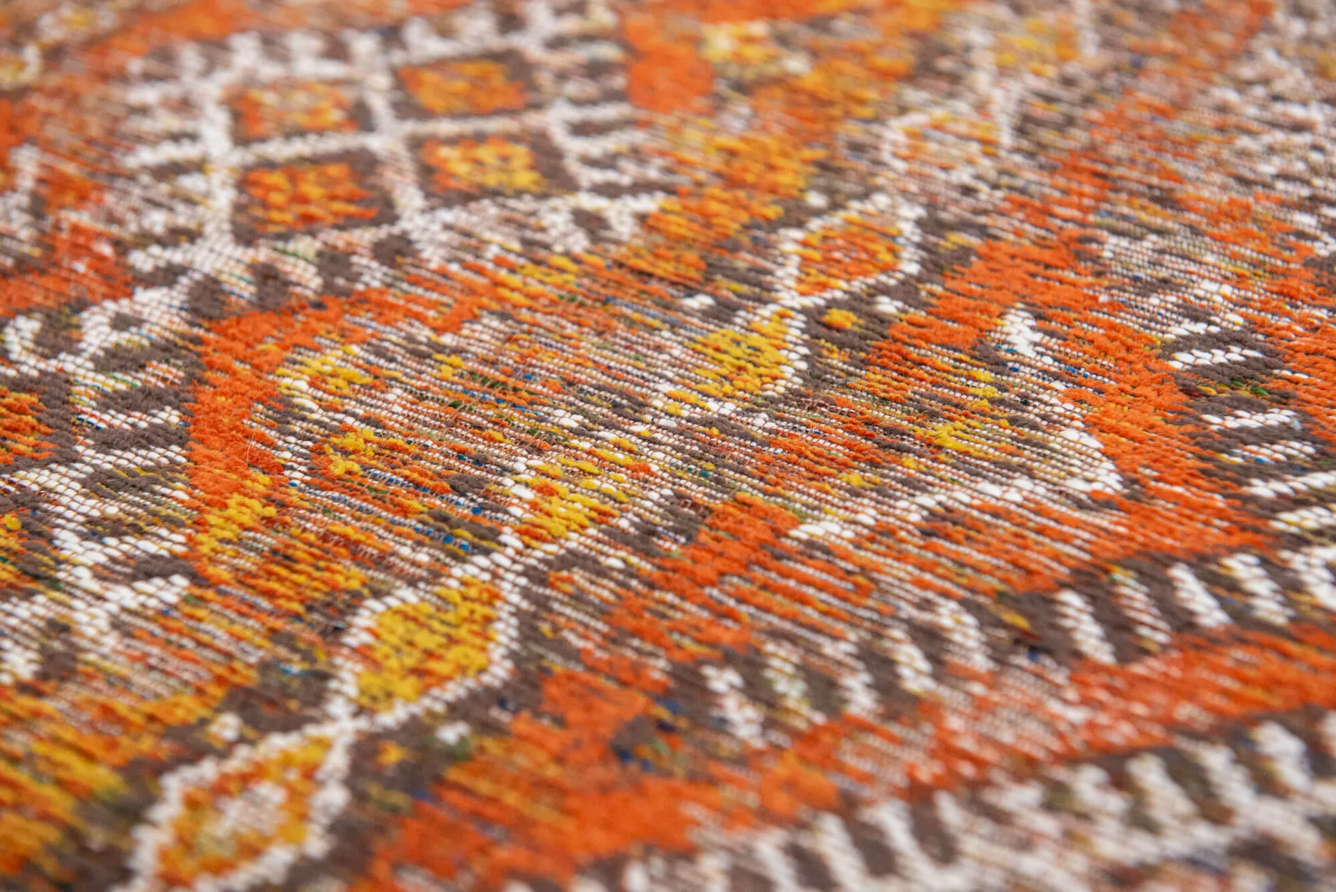 Flachgewebe Teppich Kilim, Baumwolle & Wolle, Riad Orange, Detailansicht