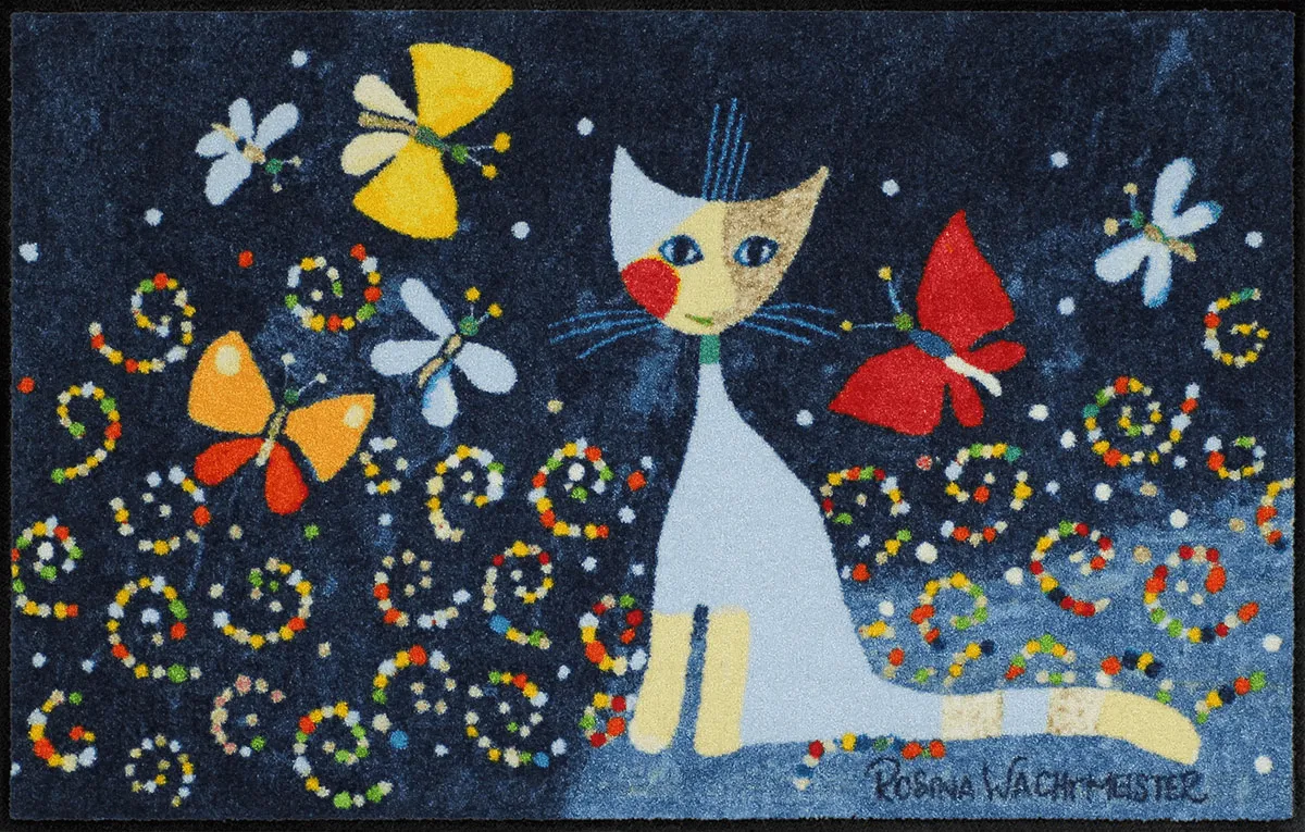 Fußmatte Danza Delle Farfalle, Rosina Wachtmeister Sauberlaufmatte, 050 x 075 cm, Draufsicht