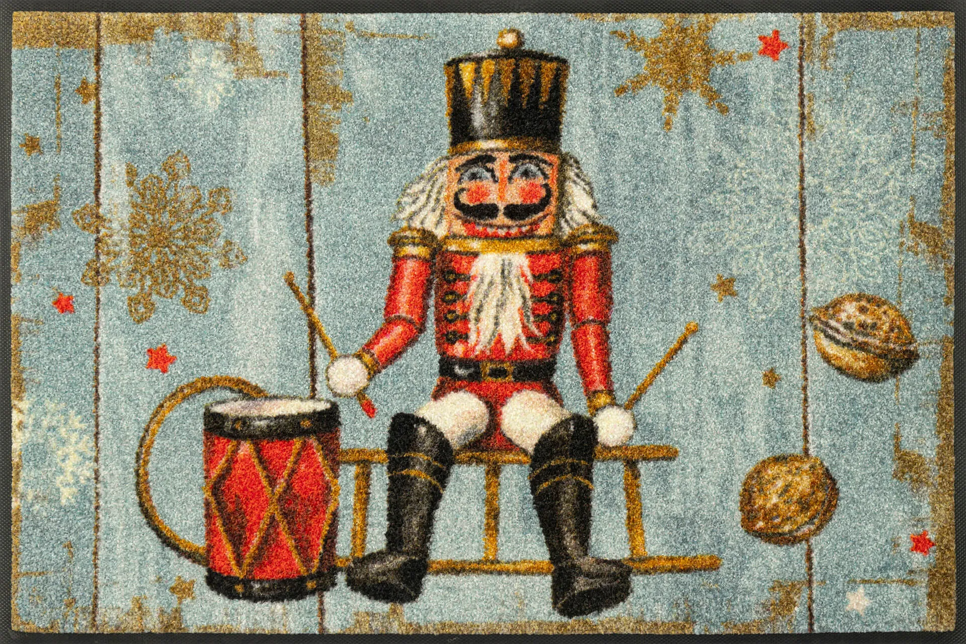 Fußmatte Nuts Drummer, Wash & Dry Design, mehrfarbig, 050 x 075 cm, Draufsicht