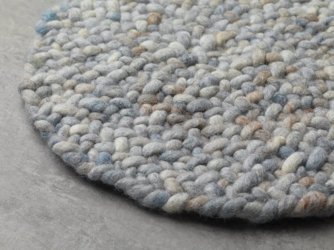 Handwebteppich Salsa Tortuga, rund, Schurwolle, Farbe 453, Detailansicht