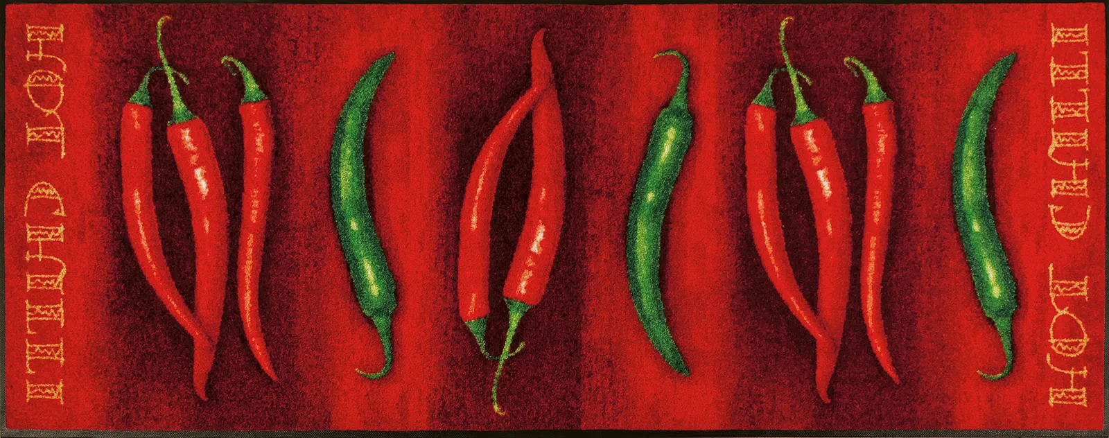 Küchenmatte Hot Chilli, Wash & Dry Design, 75 x 190 cm, Draufsicht