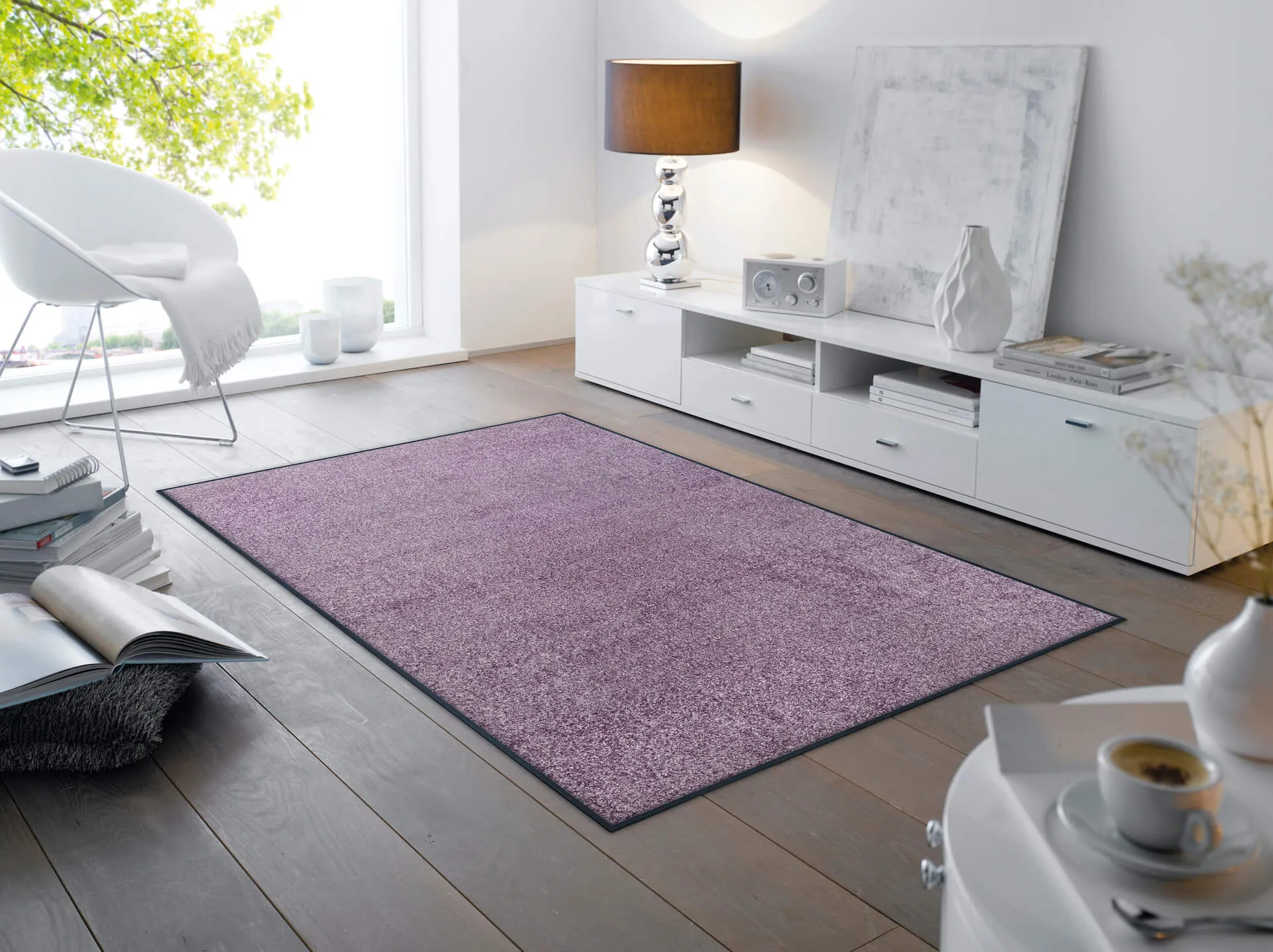 Mono_Trend-Colour_Lavender-Mist_120x180cm_05_9010216070064_MILIEU_kl Fußmatte uni TC_Lavender Mist, Wash & Dry Trend Colour, 120 x 180 cm, Interieurbild