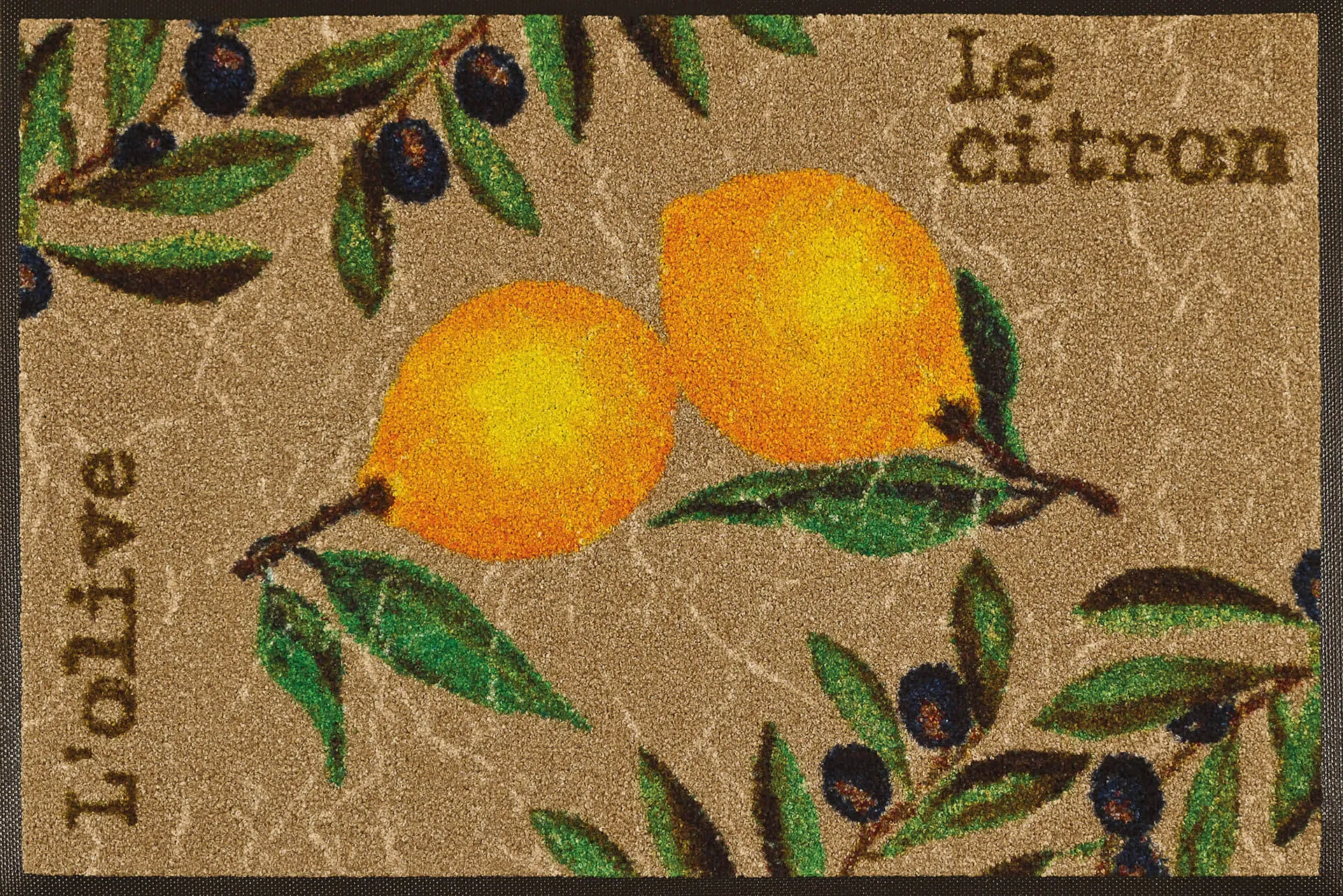 Fußmatte Le Citron, Wash & Dry Küchenmatte, 50 x 75 cm, Draufsicht