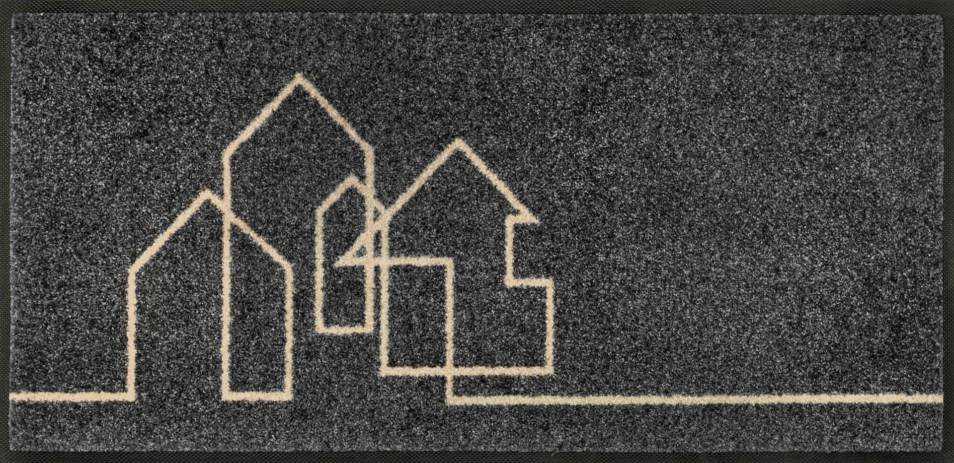 Fußmatte Linestreet, Wash & Dry Design, grau/beige, 035 x 075 cm, Draufsicht