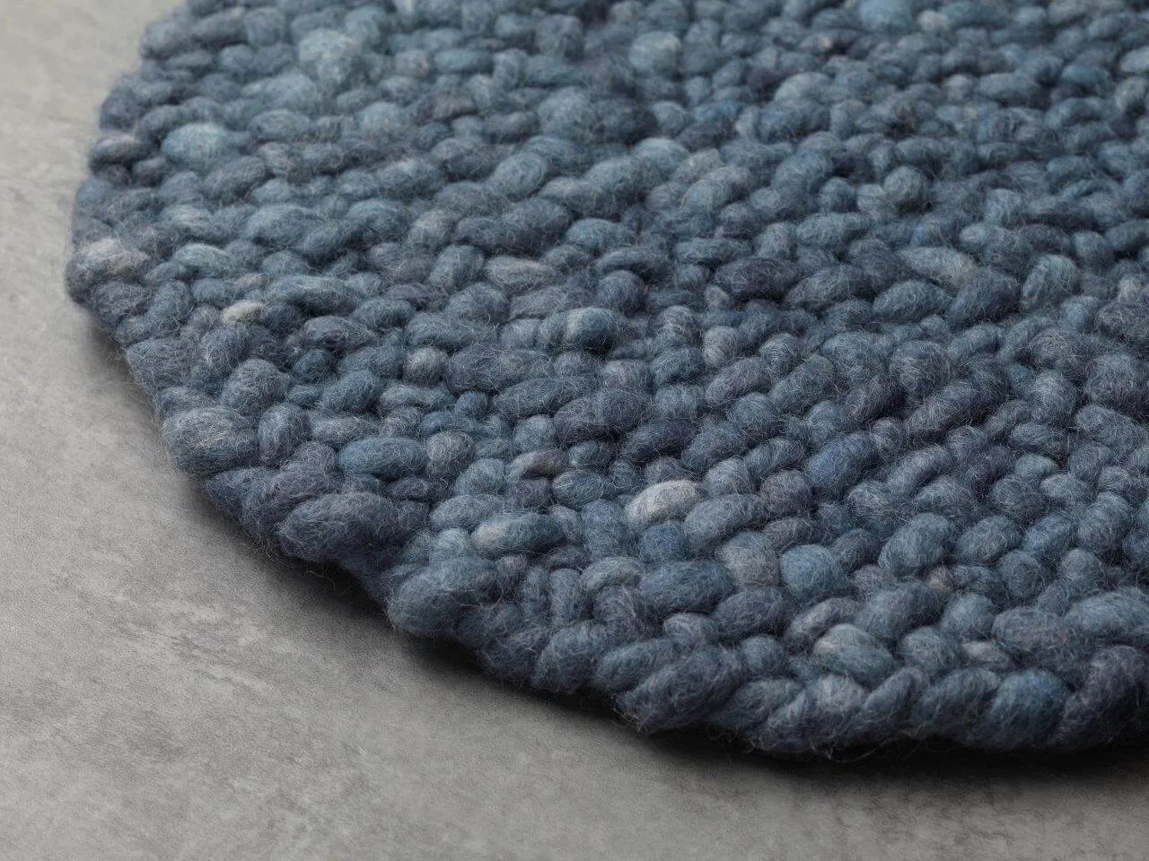 Handwebteppich Salsa Tortuga, rund, Schurwolle, Farbe 155, Detailansicht