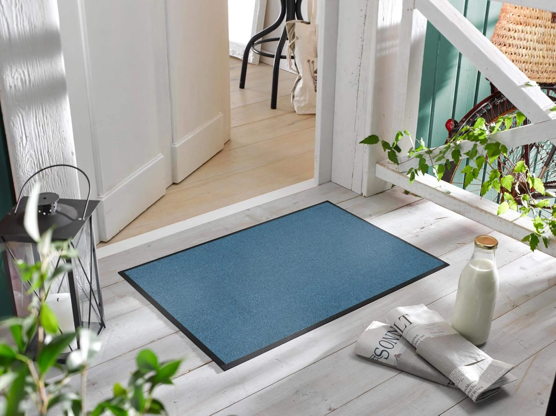 Fußmatte uni TC_Steel Blue, Wash & Dry Trend Colour, 050 x 075 cm, Milieubild
