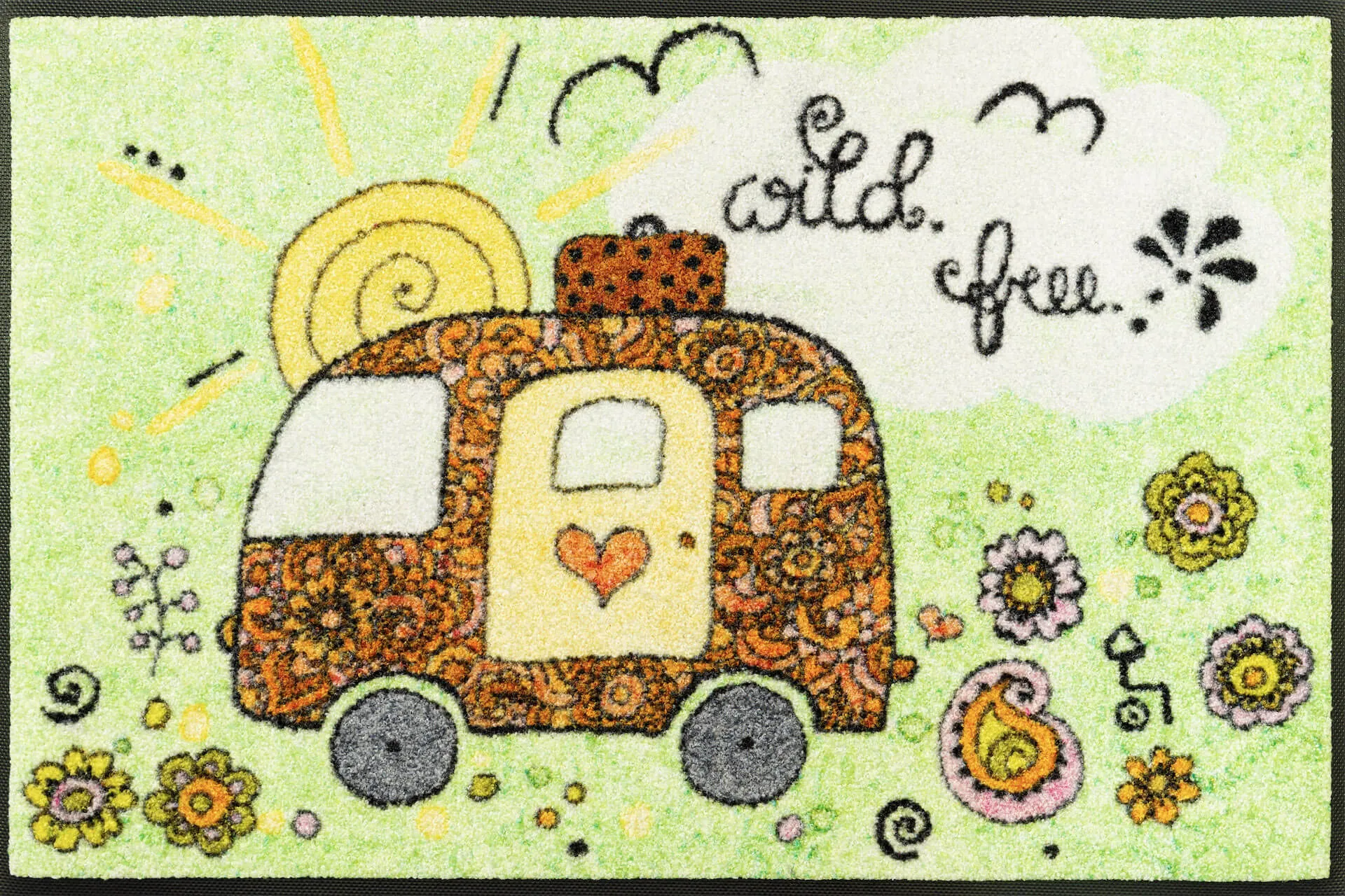 Fußmatte Camper, Kollektion Rollin'Art, mehrfarbig, 050 x 075 cm, Draufsicht