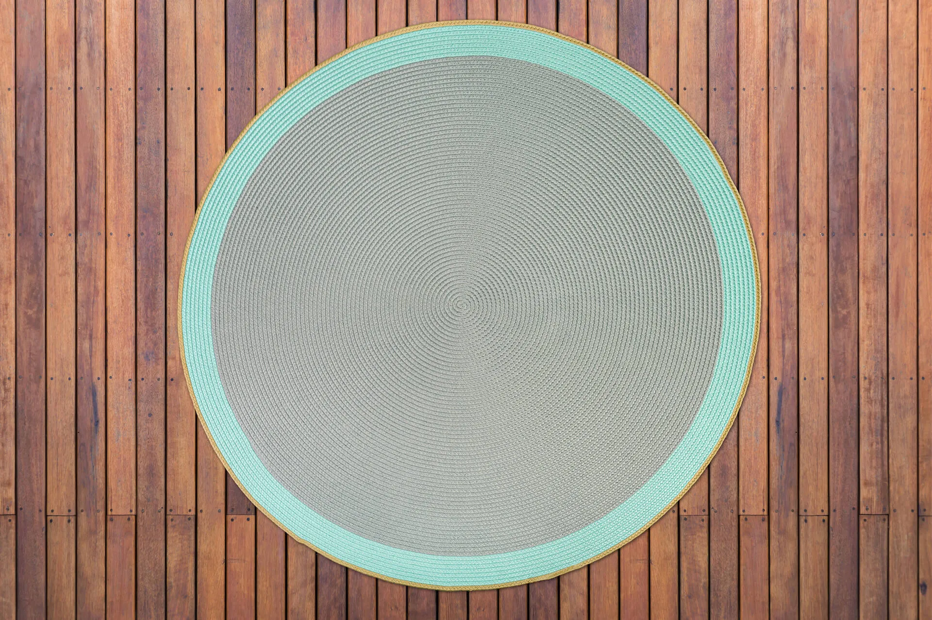 Outdoorteppich Tisca Ombrone, handgeflochten, rund, Farbe 8041, Draufsicht