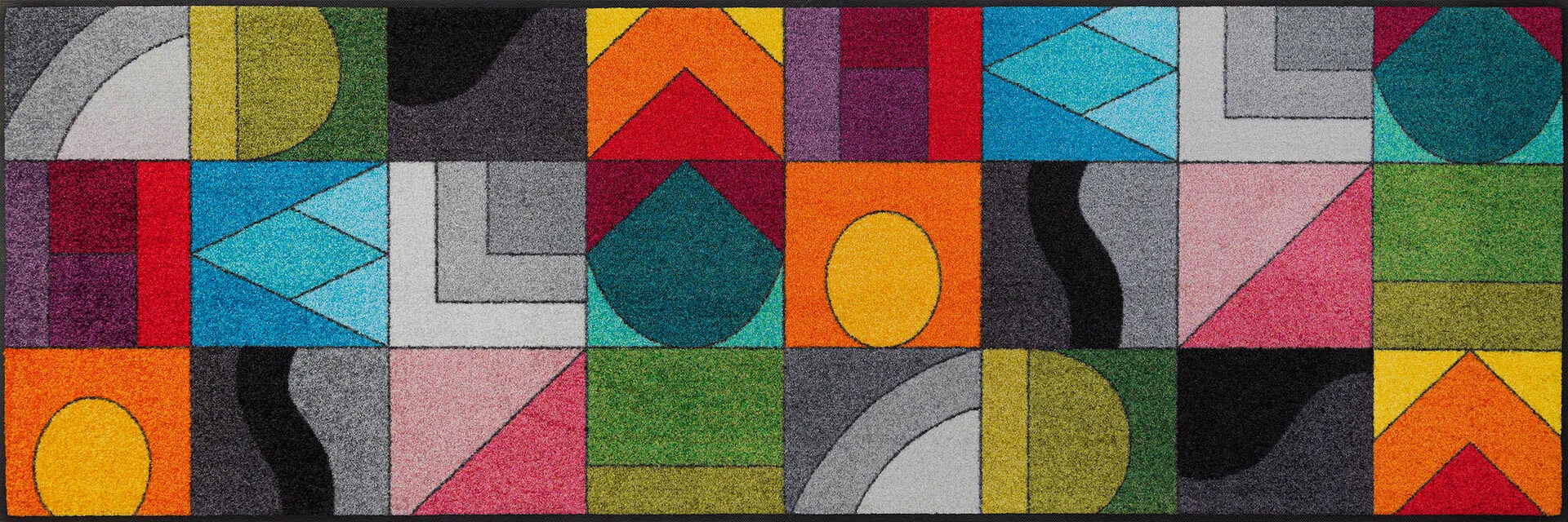 Sauberlaufmatte Momix, Wash & Dry Design im Bauhausstil, mehrfarbig, 060 x 180 cm, Draufsicht