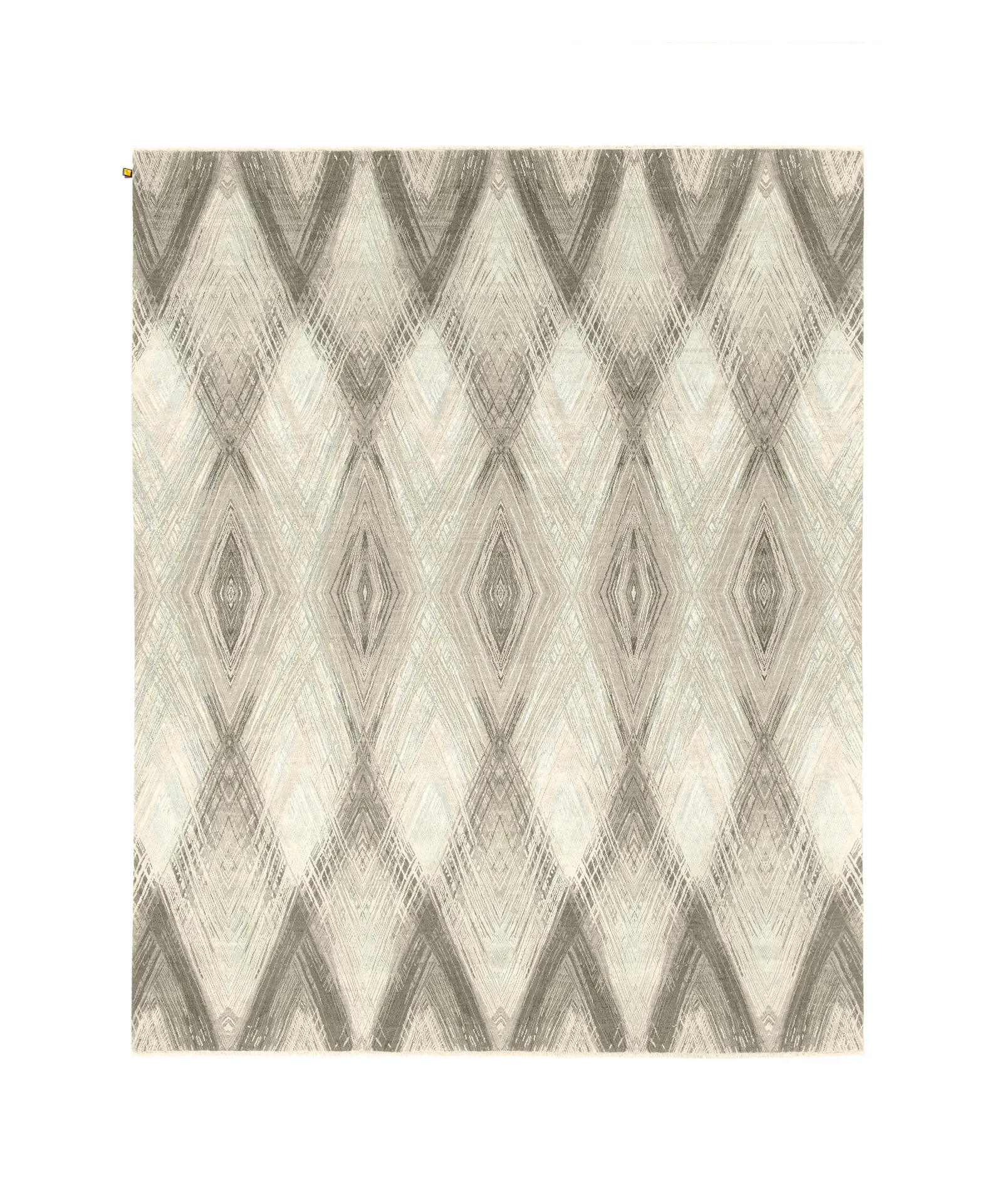 Designerteppich The Pattern beige, Thibault van Renne, Schurwolle & Seide, Draufsicht